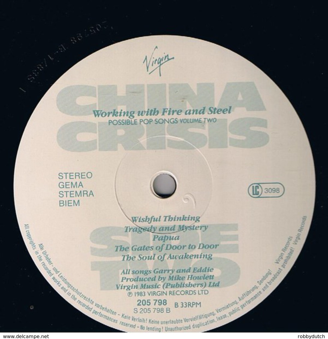 * LP *  CHINA CRISIS - WORKING WITH FIRE AND STEEL (Europe 1983 EX!!!) - Rock