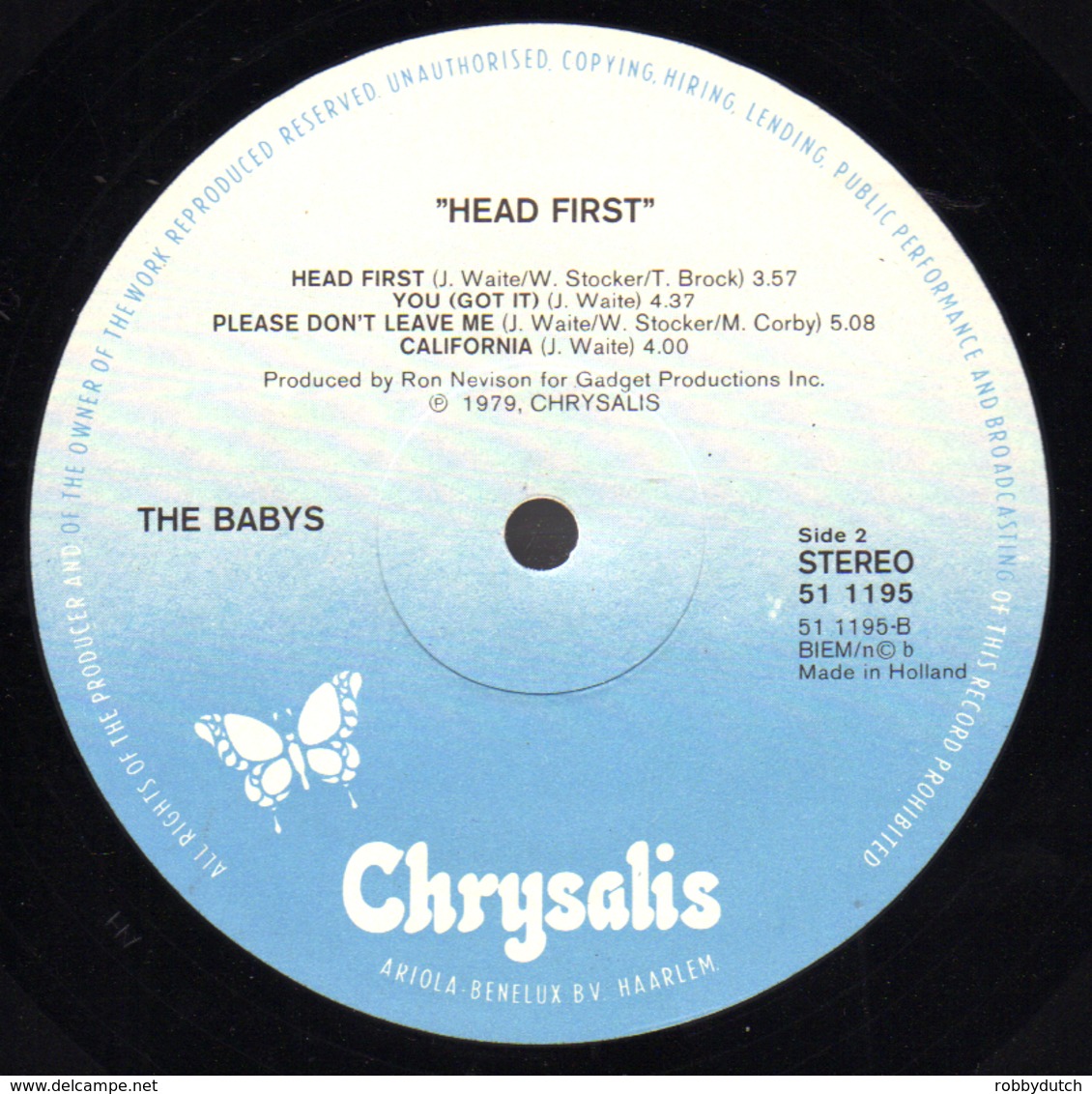 * LP *  BABYS - HEAD FIRST (Holland 1978 EX!!!) - Rock