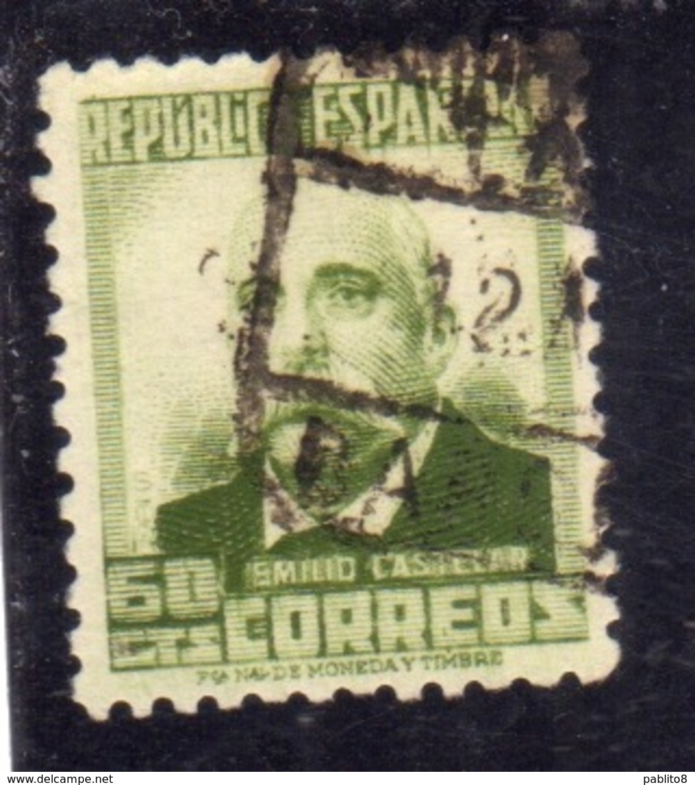 SPAIN ESPAÑA SPAGNA 1931 1934 EMILIO CASTELAR CENT. 60c USED USATO OBLITERE' - Oblitérés