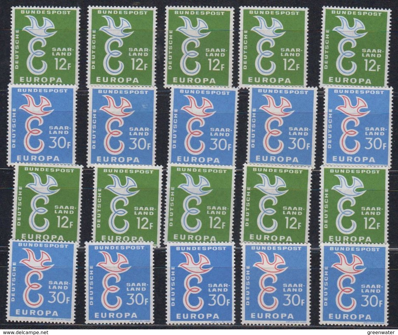 Europa Cept 1958 Saarland 2v (10x) **mnh (44982) - 1958