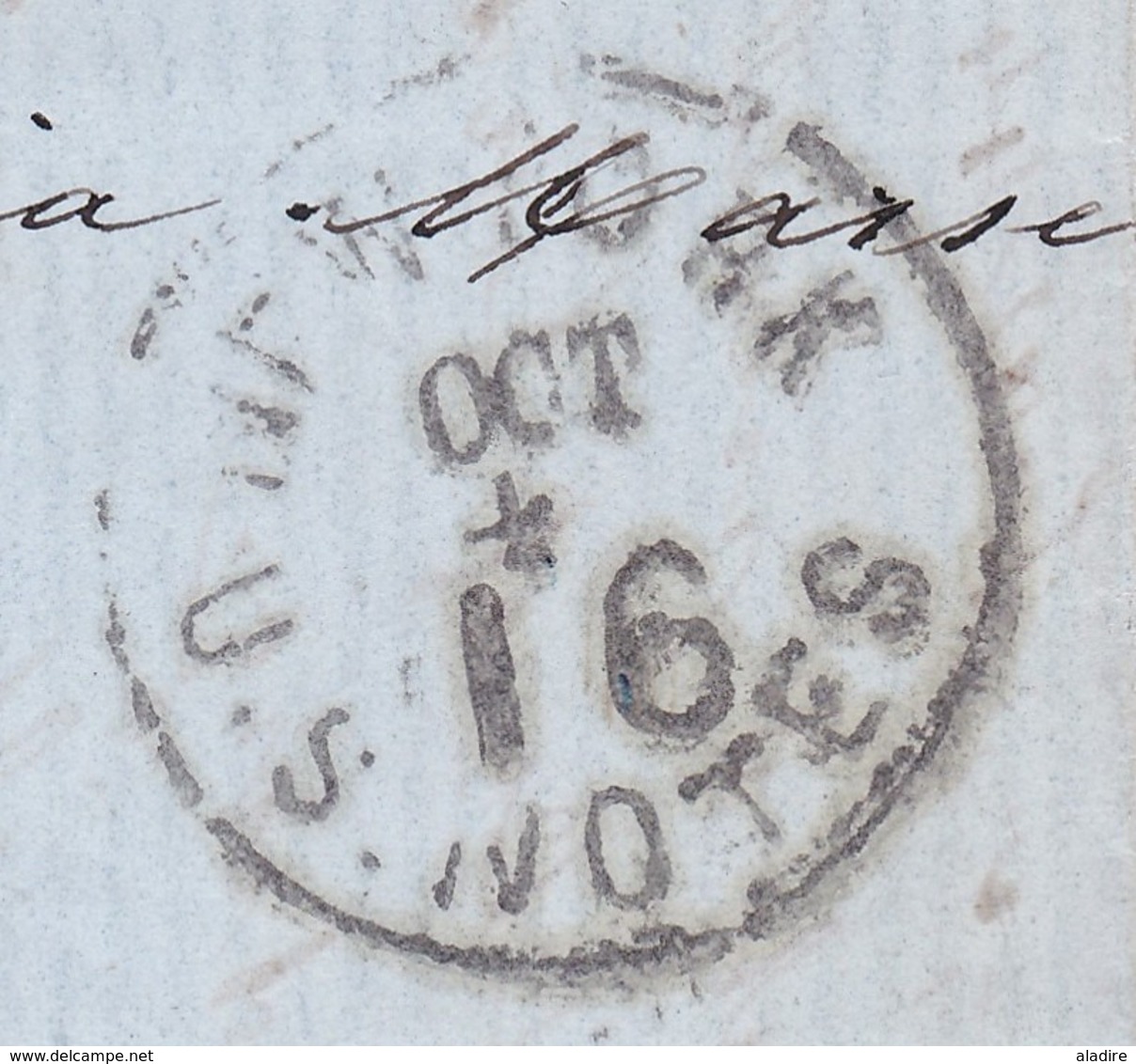 1870 - Lettre Avec Correspondance En Anglais De Messina, Italia Vers New York, USA -  Par Paquebot à Vapeur Français - Franking Machines (EMA)