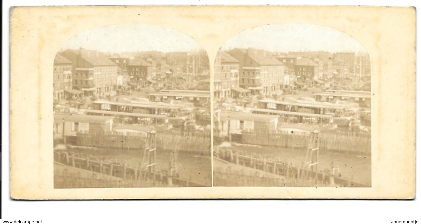 Photo Stéréoscopique - New York - The Quay. - Stereo-Photographie