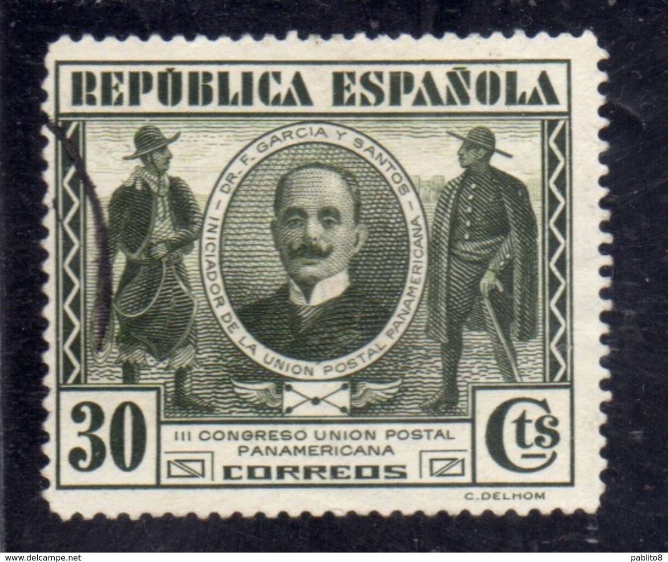 SPAIN ESPAÑA SPAGNA 1931 FRANCISCO GARCIA Y SANTOS CENT. 30c USED USATO OBLITERE' - Usati