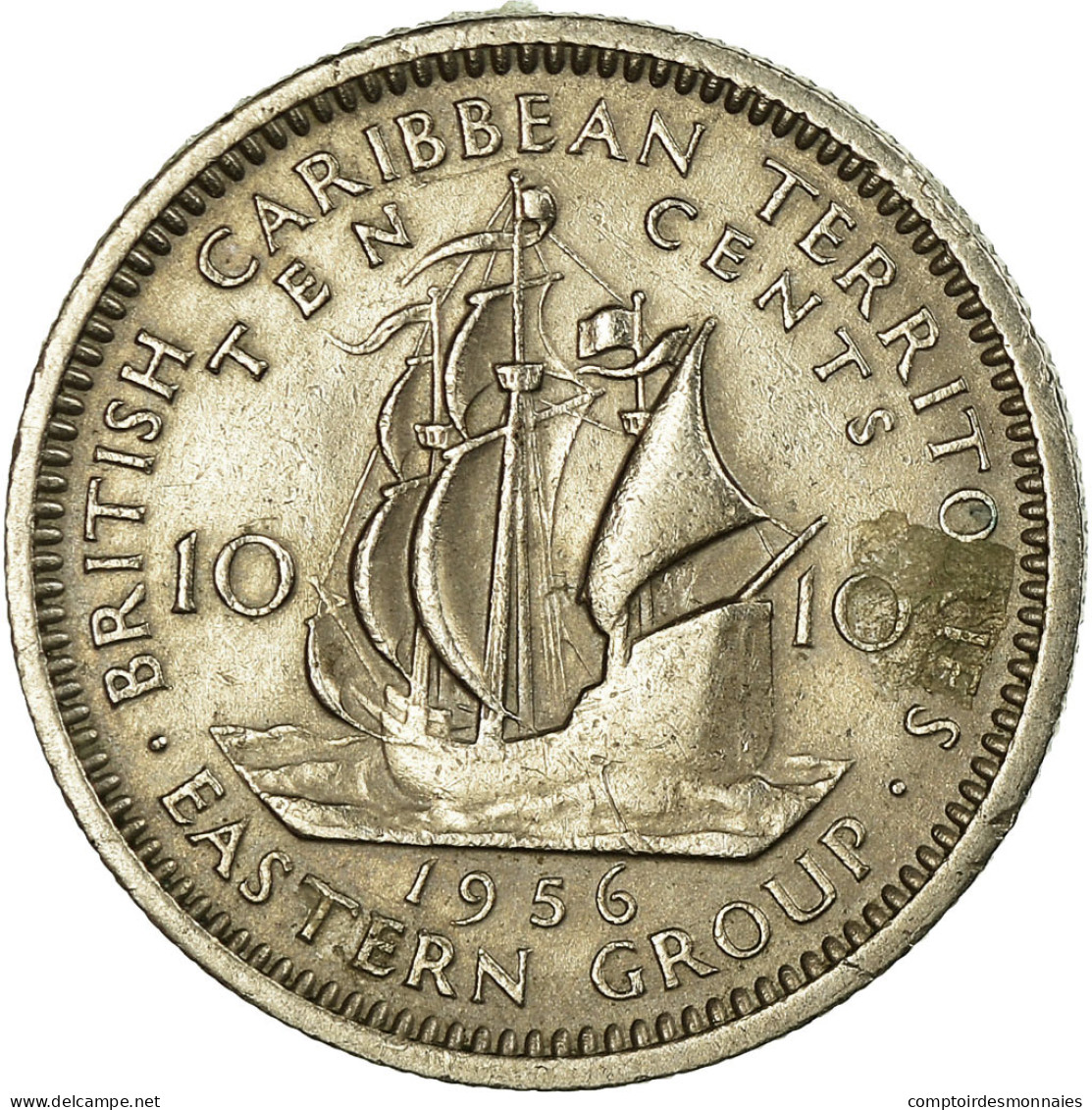 Monnaie, Etats Des Caraibes Orientales, Elizabeth II, 10 Cents, 1956, TTB - Britse Caribische Gebieden