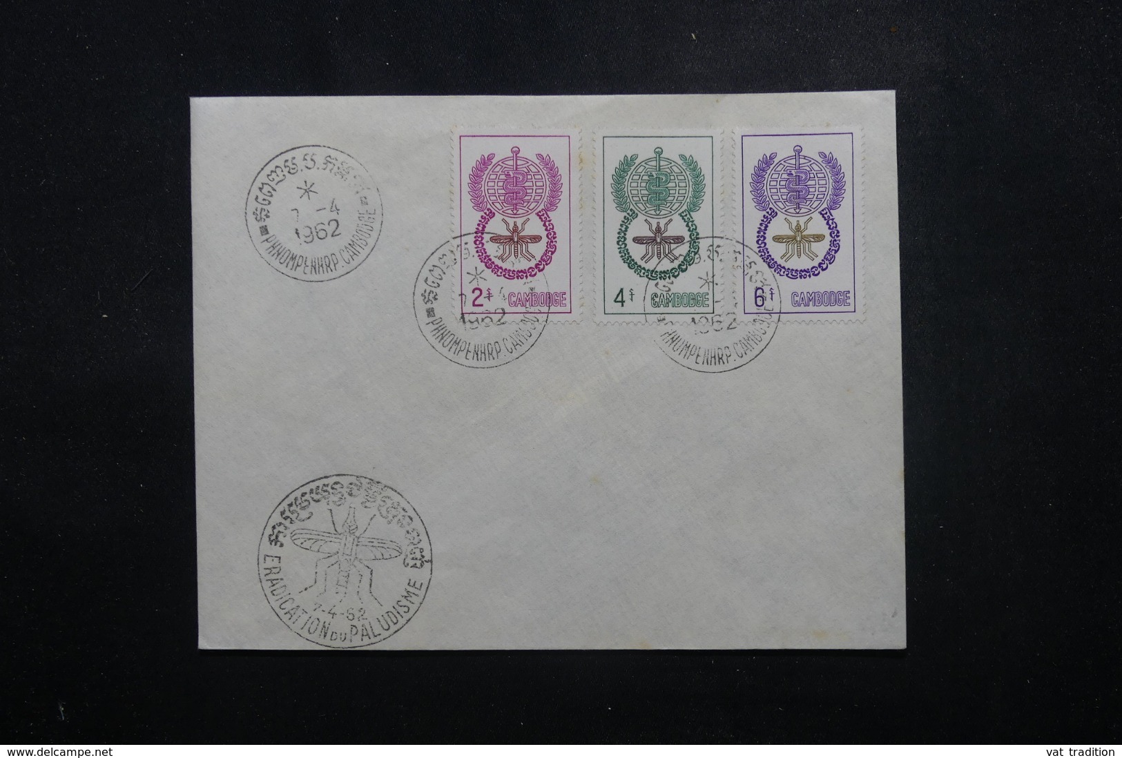 CAMBODGE - Enveloppe FDC En 1962 - Paludisme - L 44242 - Cambodge