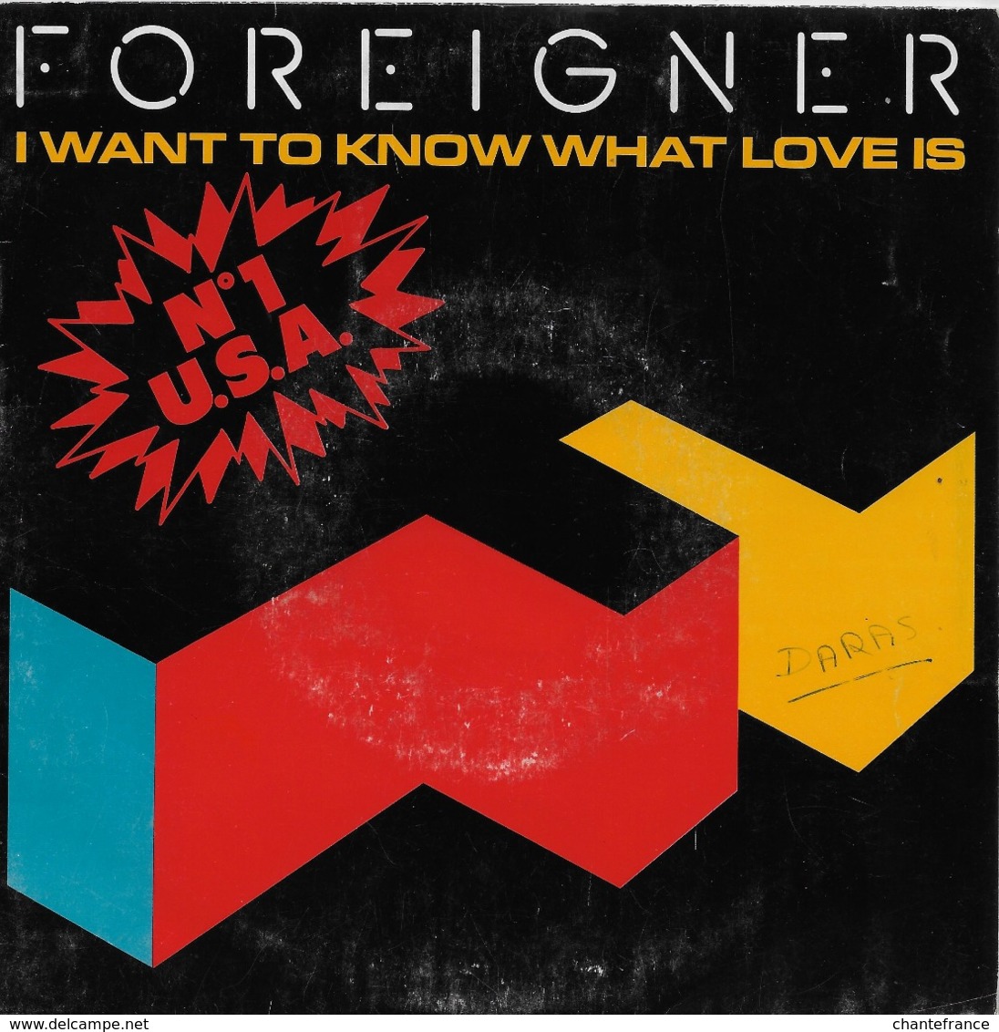 Foreigner 45t. SP "I Want To Know What Love Is" - Disco & Pop