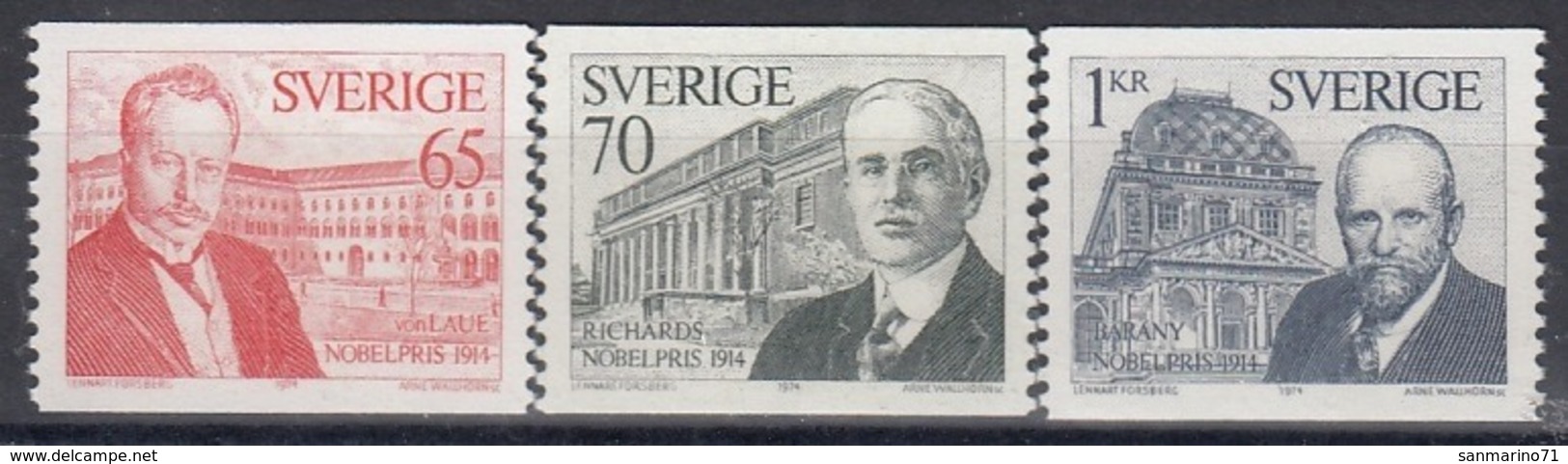 SWEDEN 886-888,unused - Nobel Prize Laureates