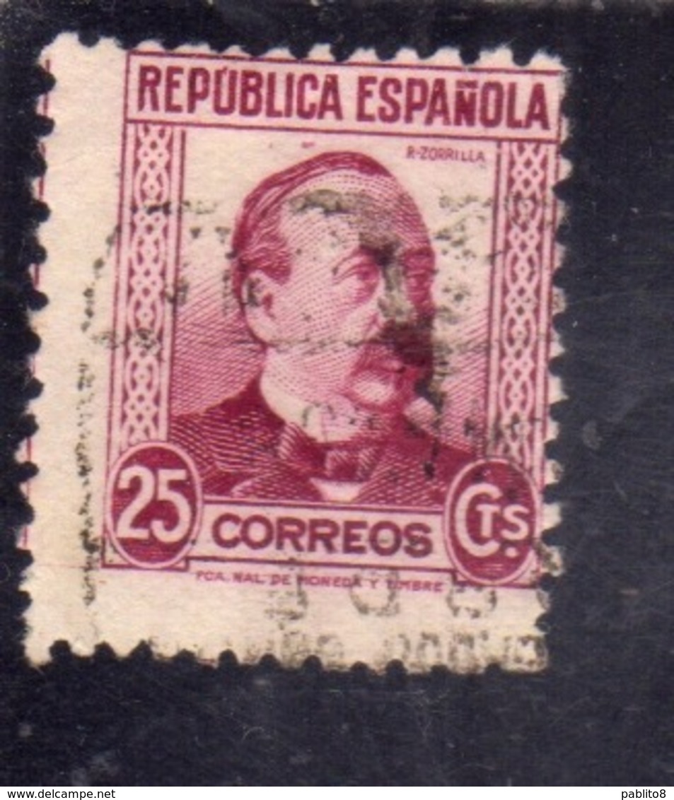 SPAIN ESPAÑA SPAGNA 1931 1934 MANUEL RUIZ ZORRILLA CENT. 25c USED USATO OBLITERE' - Usati