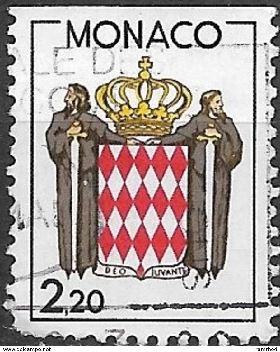 MONACO 1987 Coat Of Arms - 2f.20 - Multicoloured FU - Usados