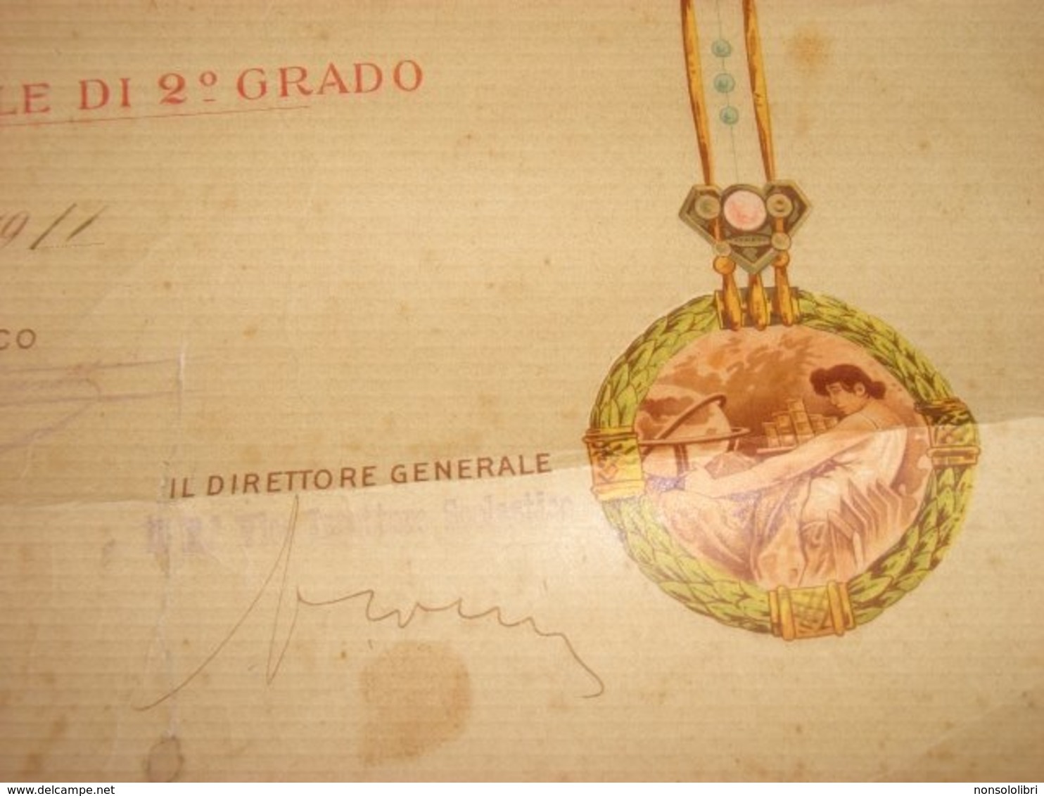 DIPLOMA MENZIONE ONOREVOLE DI 2° GRADO 1911 CITTA' DI SAMPIERDARENA - Diplomi E Pagelle