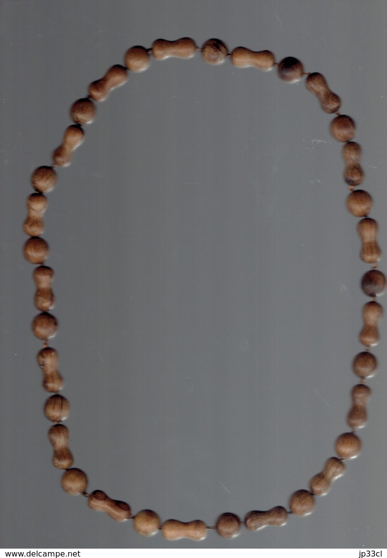 Ancien Collier De Perles De Bois (poids : 29 Gr. - Longueur 38 Cm) - Collane/Catenine