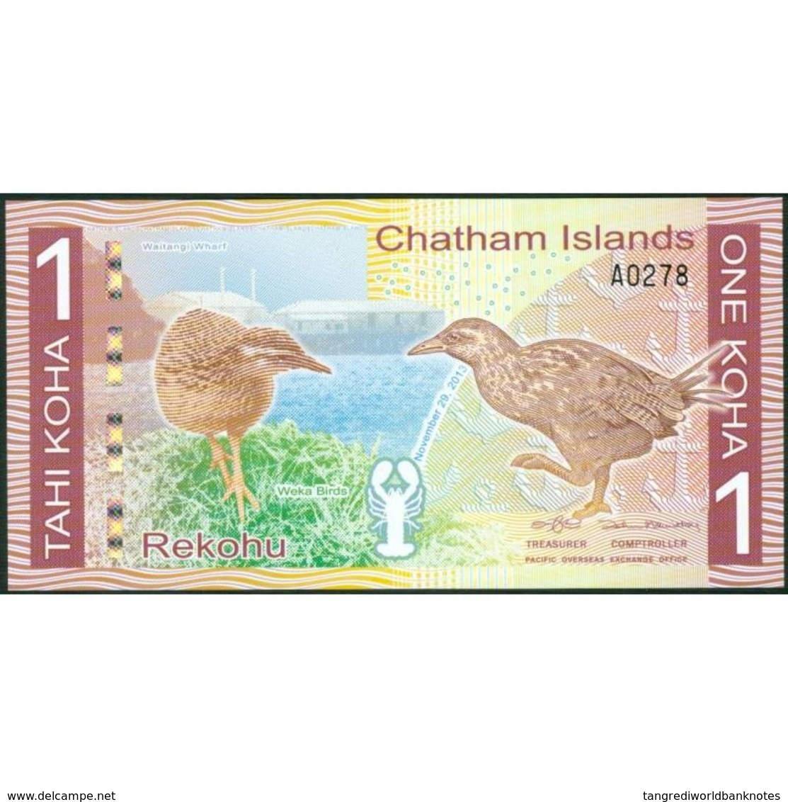 TWN - CHATHAM ISLANDS (private Issue) - 1 Koha 29.11.2013 Polymer UNC - Altri & Non Classificati