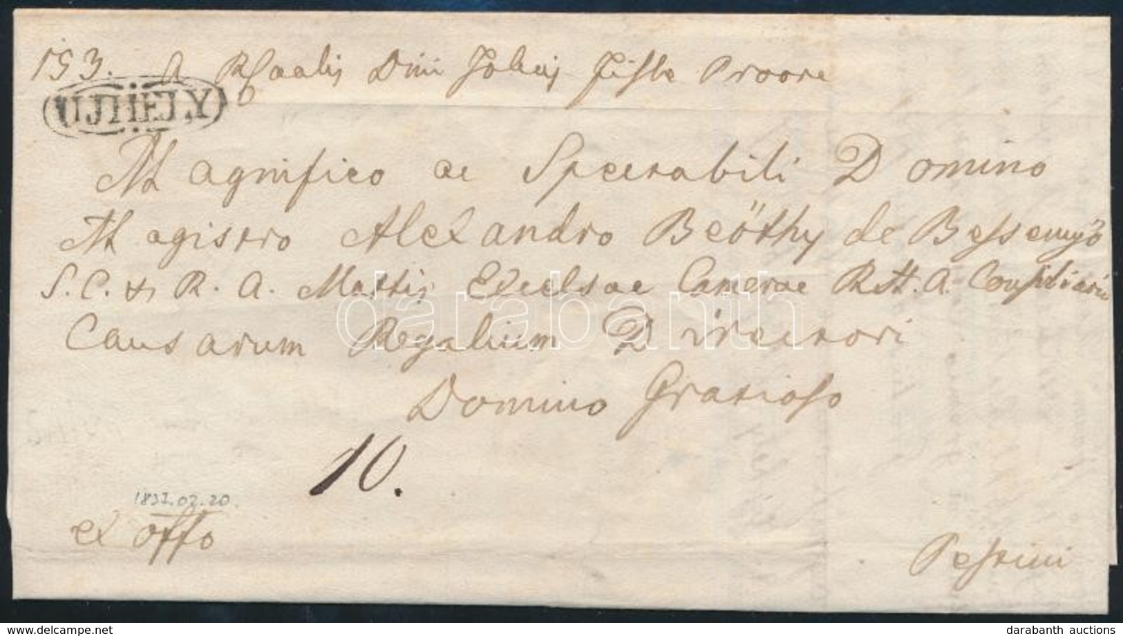1837 Ex Offo 'UJHELY' - Autres & Non Classés