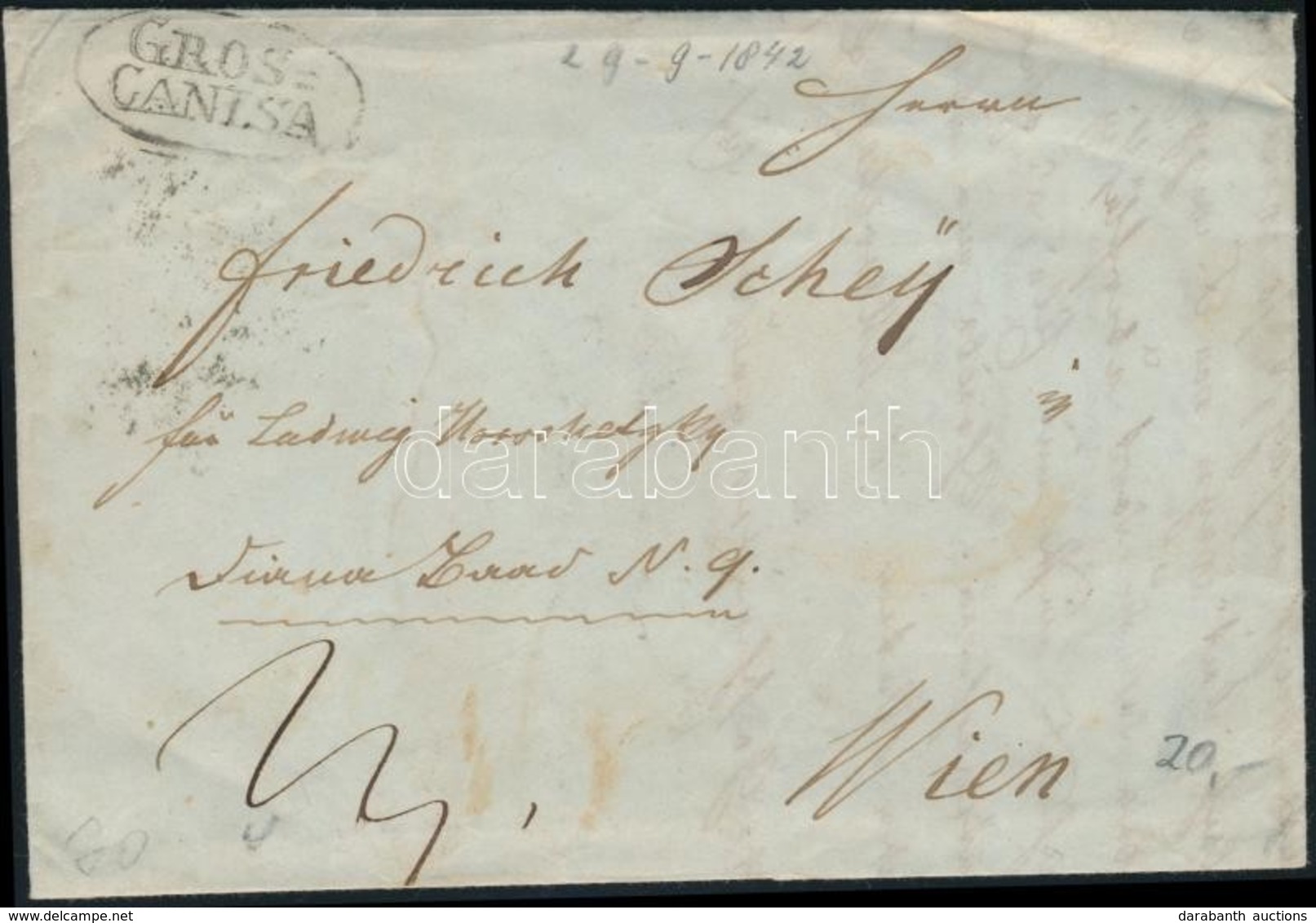 1842 Levél / Cover 'GROS= / CANISA' - Wien - Other & Unclassified