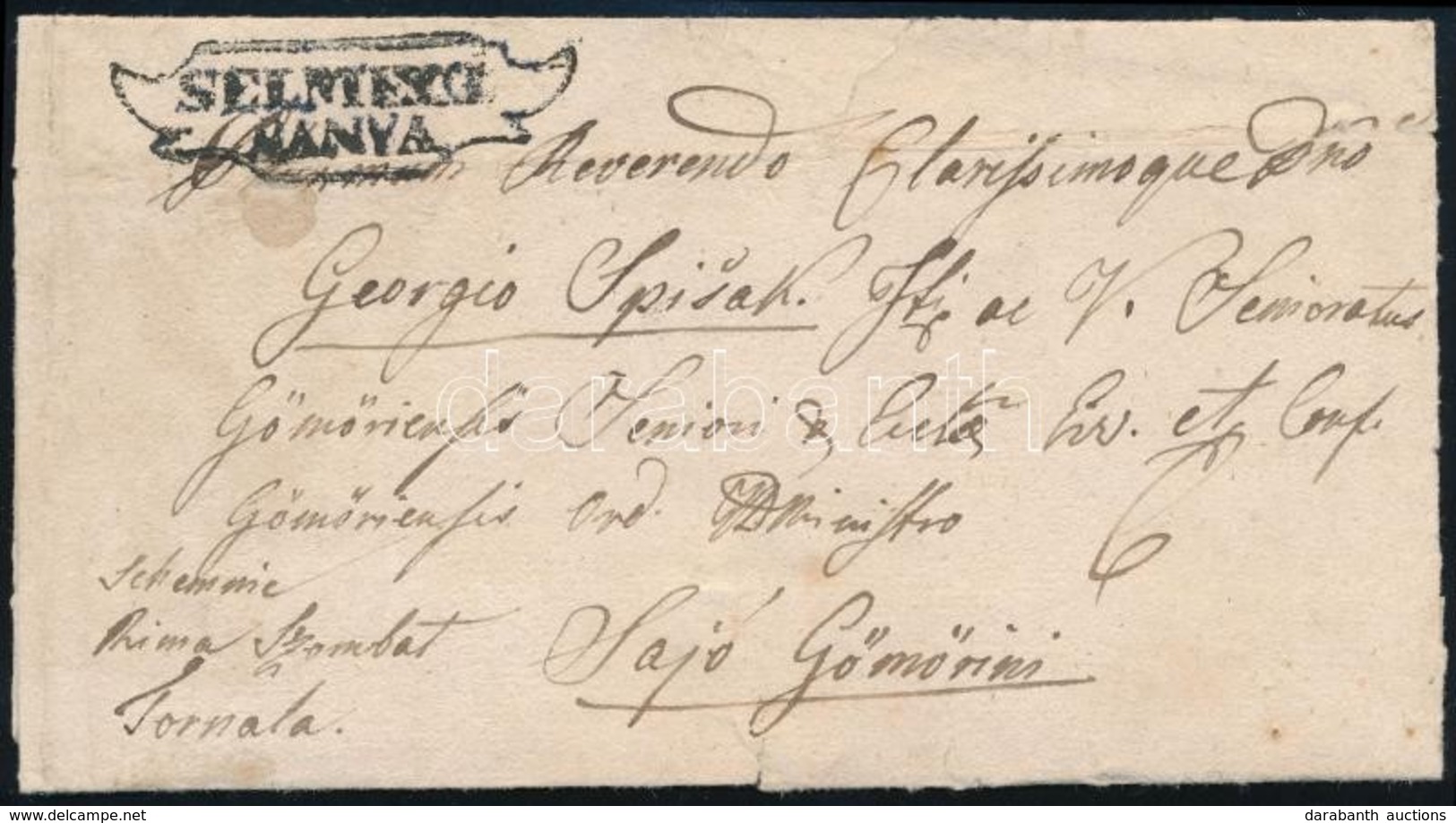 1842 Portós Levél / Unpaid Cover 'SELMECZ / BÁNYA' - Sajógömör (HVF: 200 P, Gudlin 600 P) - Otros & Sin Clasificación