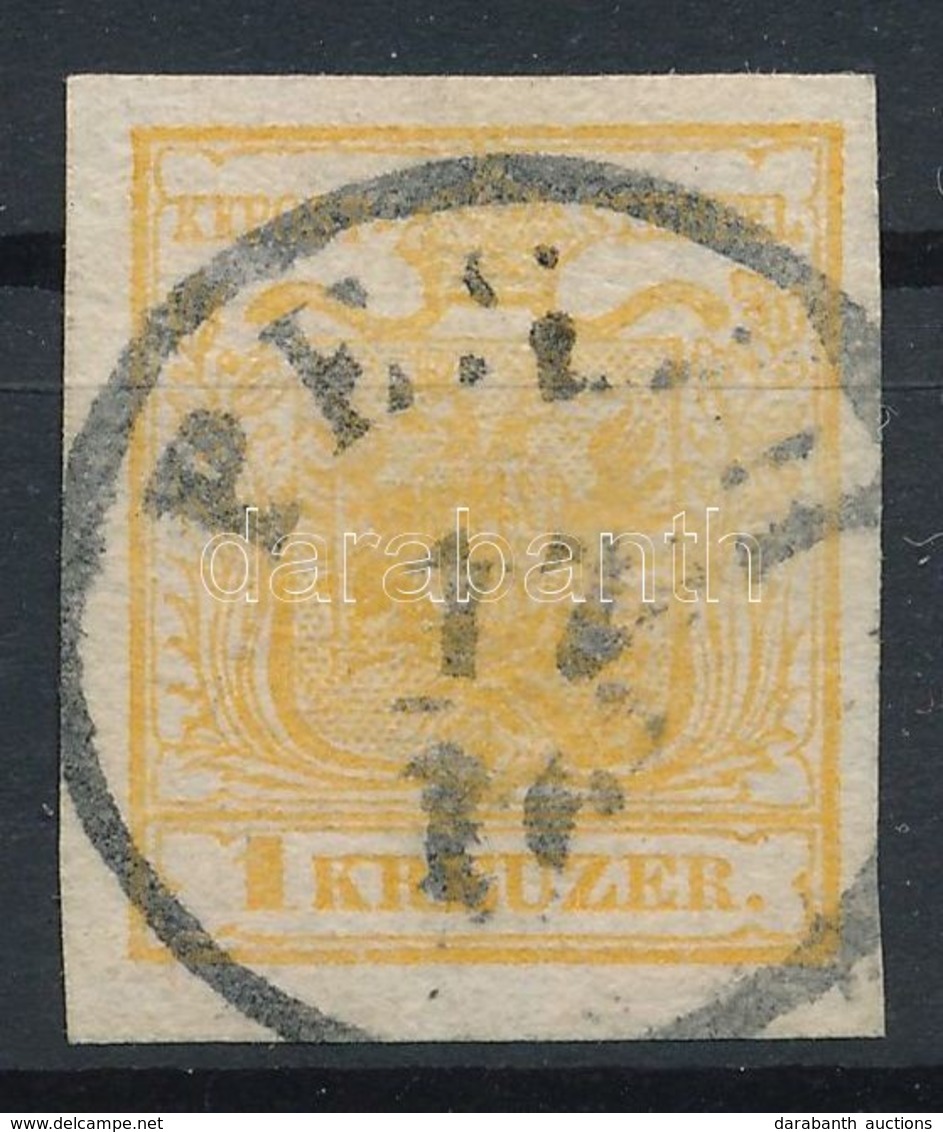 O 1850 1kr HP Ib Világos Narancs / Light Orange 'PESTH' Certificate: Ferchenbauer - Other & Unclassified