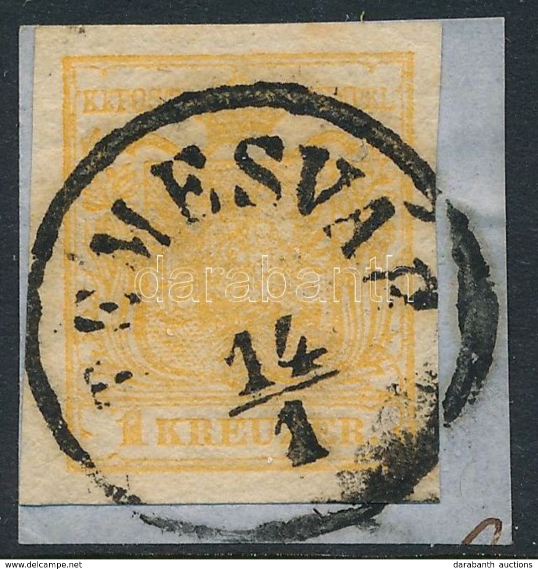 1850 1kr HP III Narancsokker / Orange Ocher 'TEMESVÁR' Certificate: Steiner - Sonstige & Ohne Zuordnung