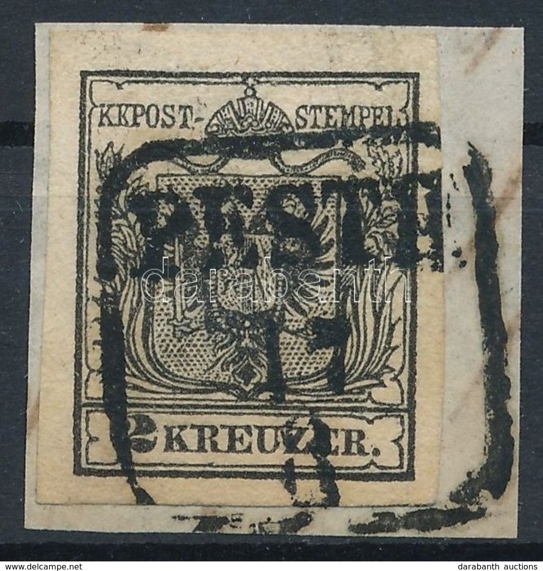 1850 2kr HP IIIa Fekete / Black 'PESTH' Certificate: Strakosch - Other & Unclassified