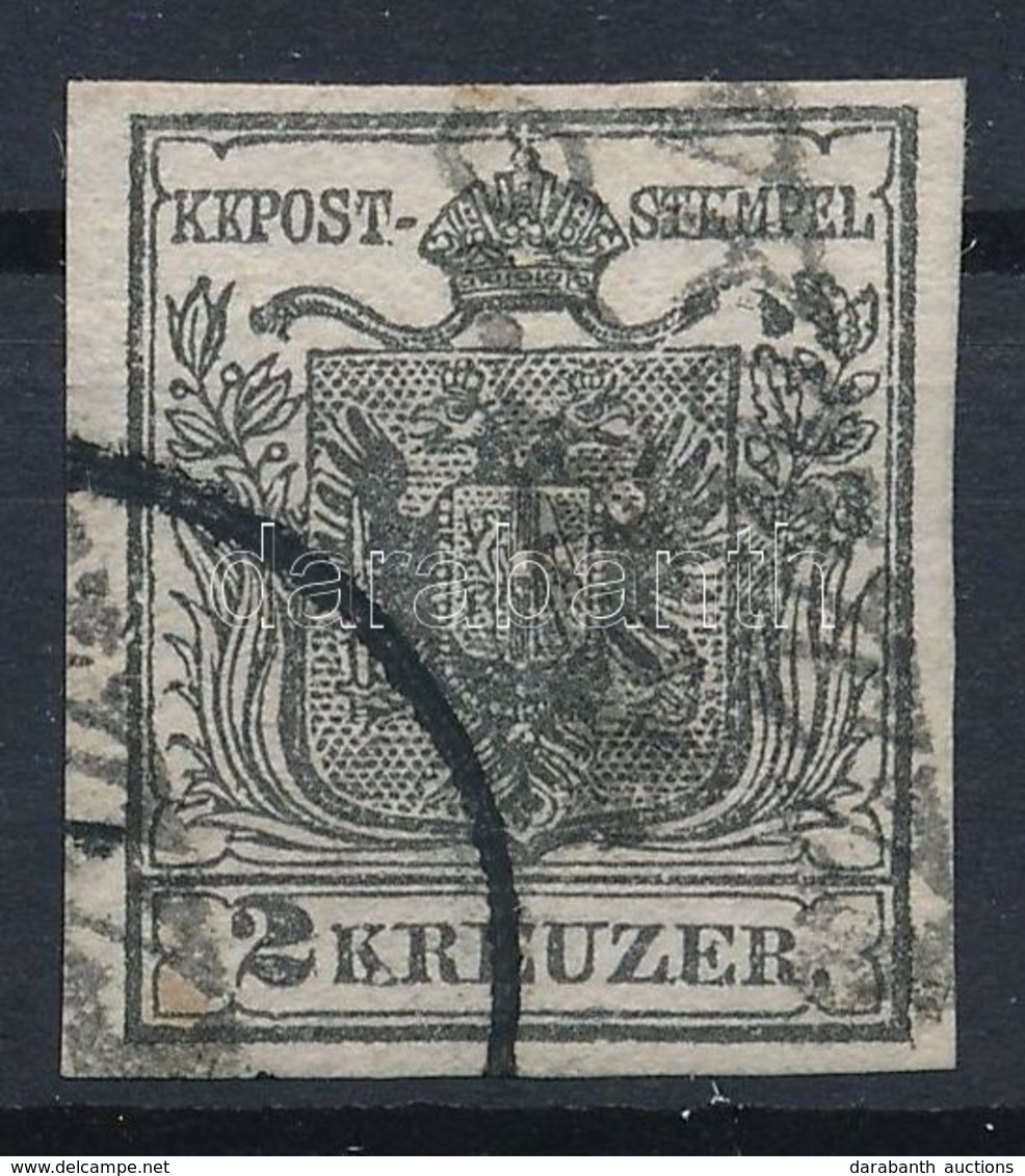 O 1850 2kr HP Ia Szürkésfekete, Lemezhibával / Greyish Black, With Plate Flaw '(WI)NKOWCZE' Certificate: Strakosch - Other & Unclassified