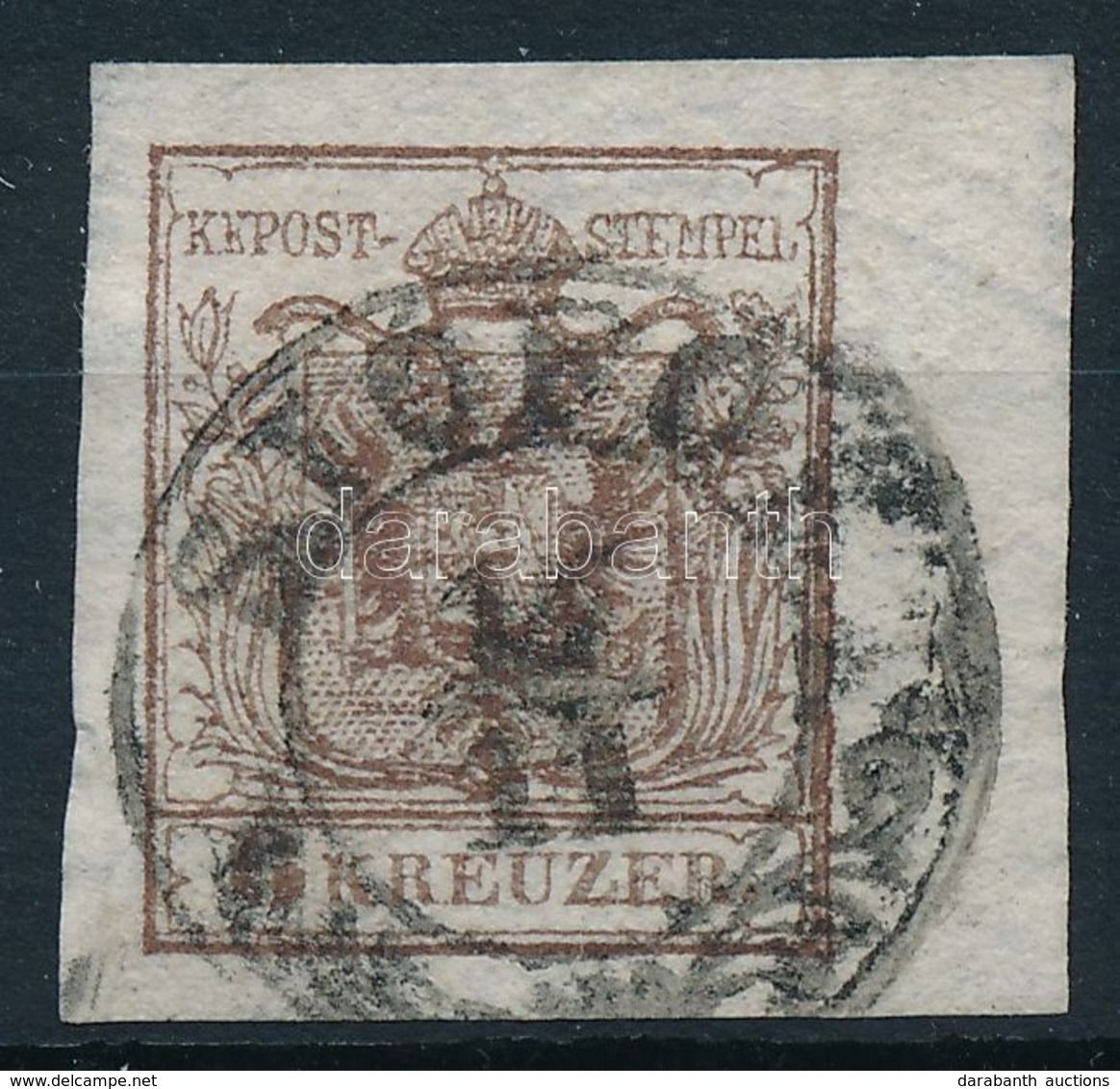 O 1850 6kr Bélyeg Nagy ívszéllel és óriási Vízjellel / With Large Margins And Watermark 'SIÓFOK' - Autres & Non Classés