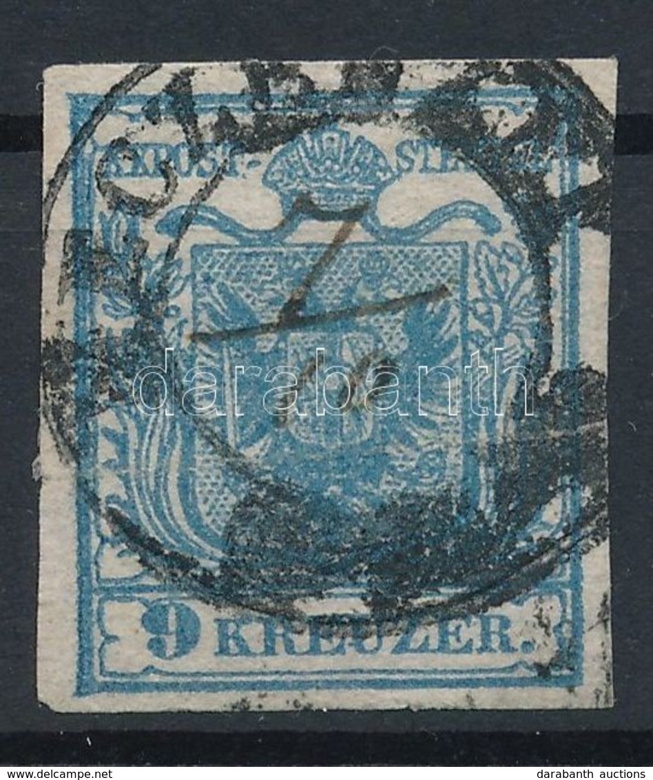 O 1850 9kr HP IIb Kék / Blue 'MECZENZEF' Kézi Dátummal / Handwritten Date. Certificate: Steiner (hajtásnyom / Folded) - Autres & Non Classés