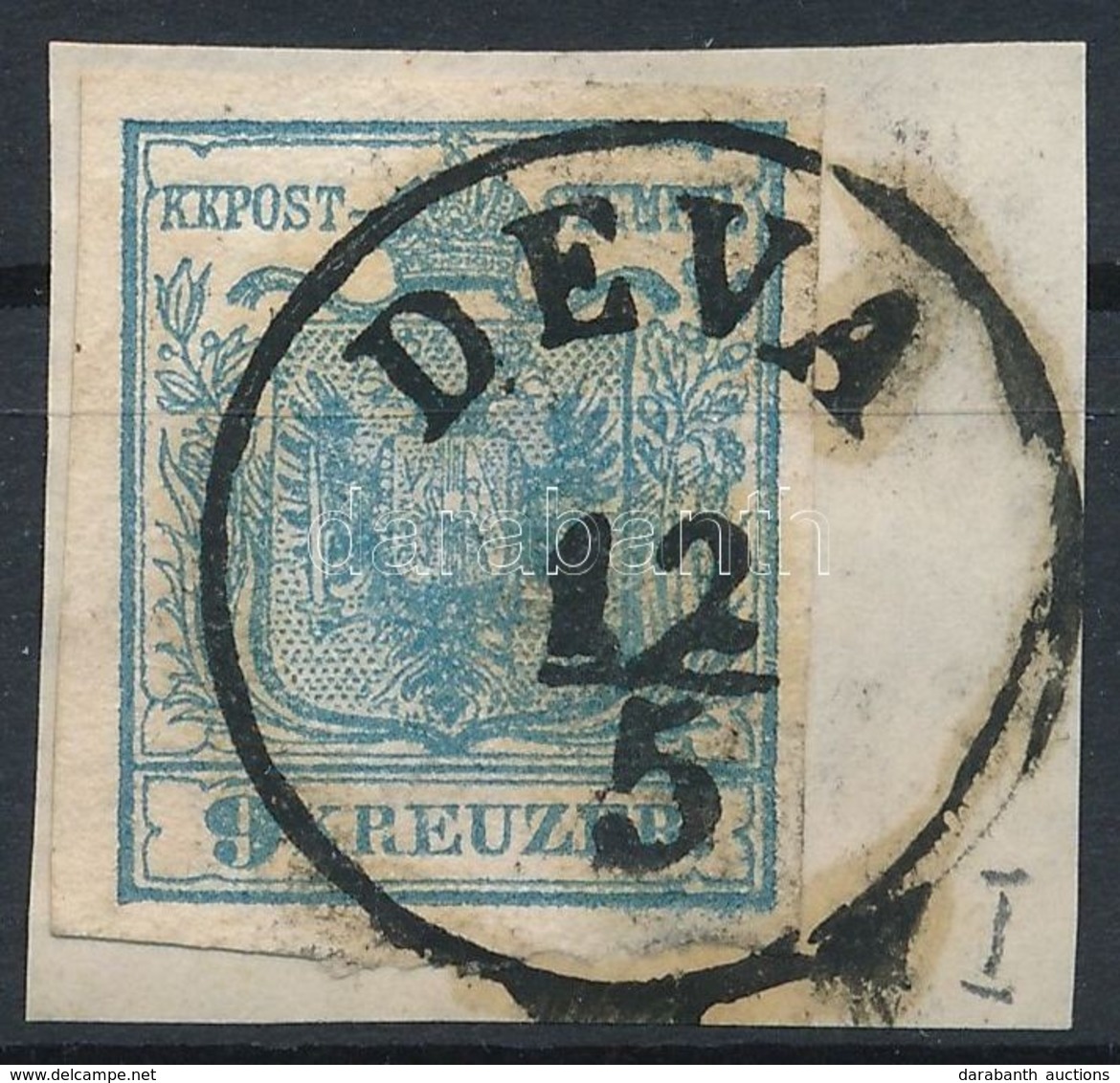 1850 9kr HP I Szürkéskék, Lemezhibákkal / Greyish Blue, With Plate Flaws, Magistris 322 'DEVA' Certificate: Strakosch - Autres & Non Classés