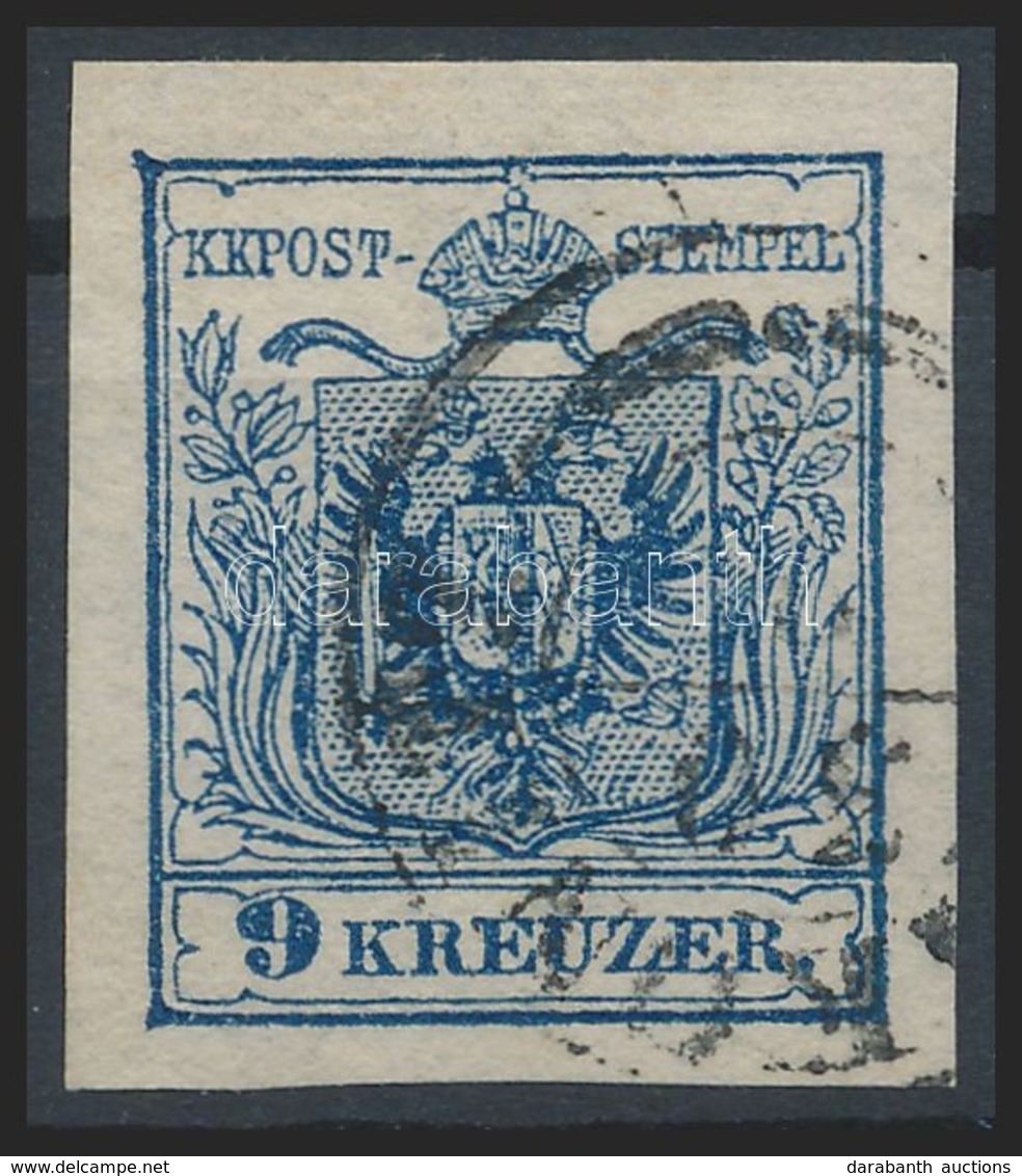 O 1850 9kr Mély Sötétkék HP IIIb 0,07 Selyempapír, élén Szín / Deep Dark Blue, 0,07 Mm Silk Paper, Lively Colour '(RA)KO - Sonstige & Ohne Zuordnung