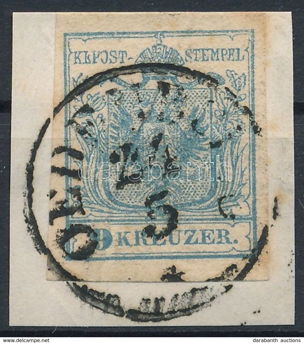 1850 9kr HP I Szürkéskék, Papírránc / Greyish Blue, Paper Crease, Magistris 329 'OEDENBURG' Certificate: Strakosch - Sonstige & Ohne Zuordnung