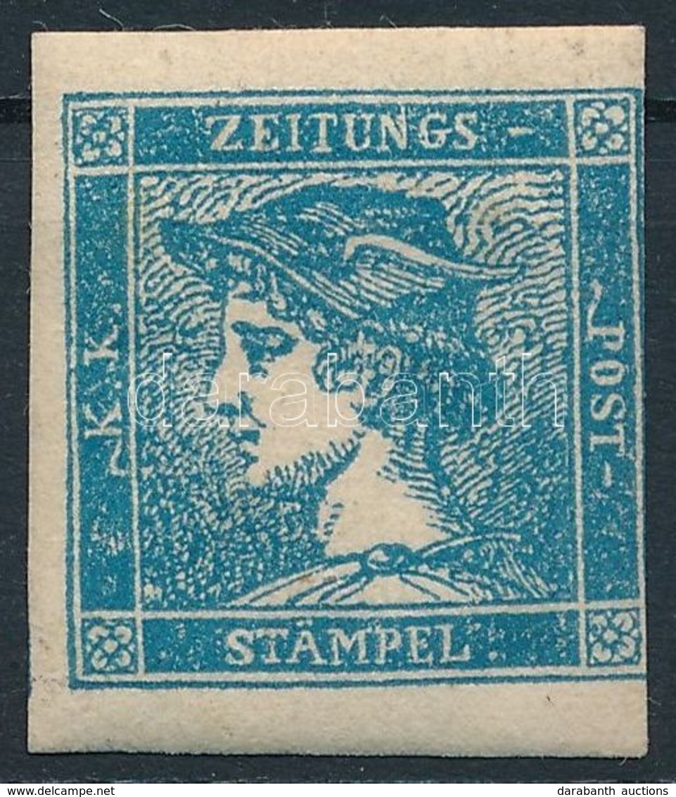 * 1851 Hírlapbélyeg Kék / Blue IIIb, Jobb Oldalt Szűkre Vágva / Cut Tight On The Right Side. Certificate: Steiner - Sonstige & Ohne Zuordnung