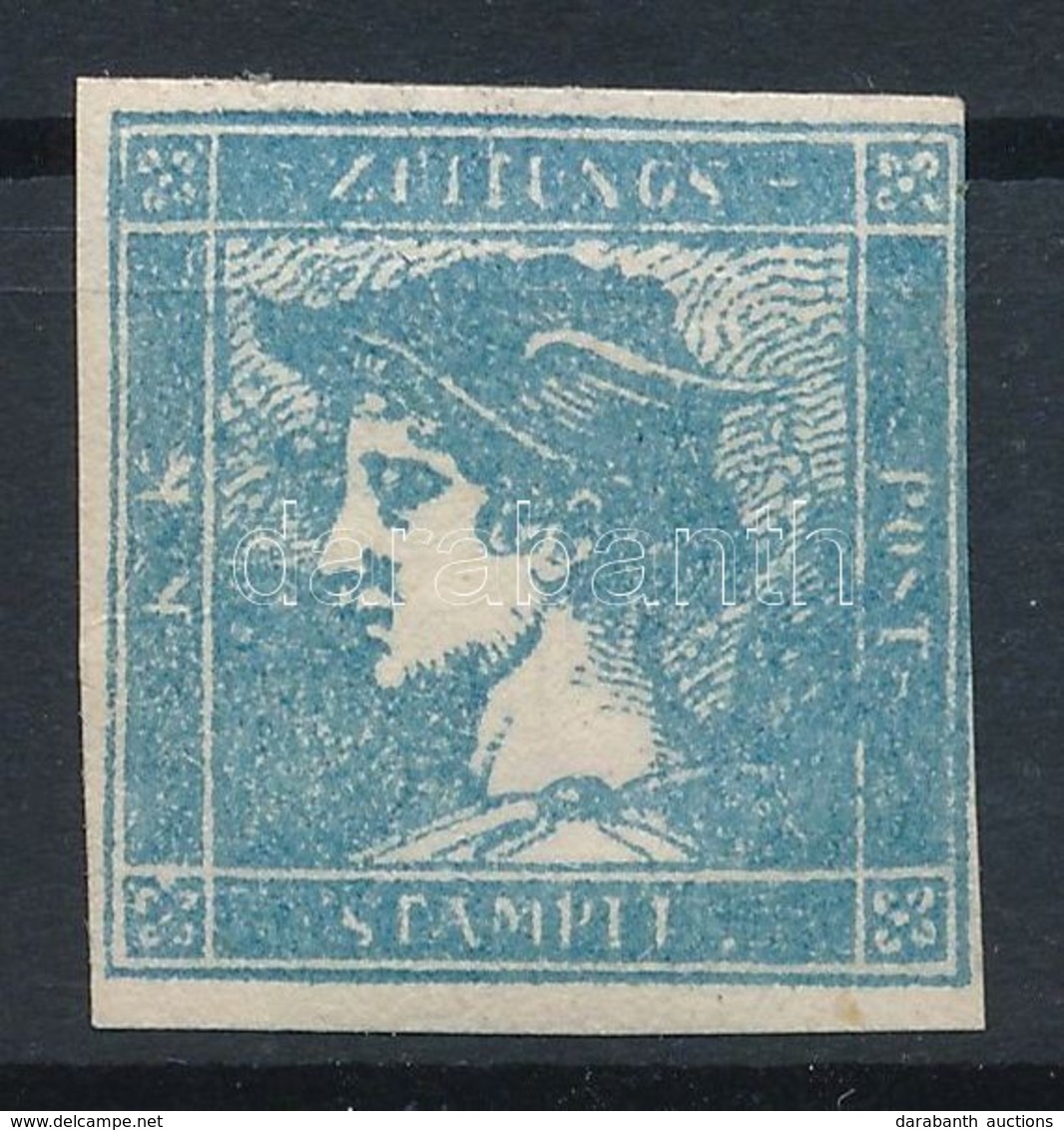 * 1851 Hírlapbélyeg Ib Szürkéskék, Bordázott Papír / Newspaper Stamp Ib, Greyish Blue, Ribbed Paper. Certificate: Steine - Otros & Sin Clasificación