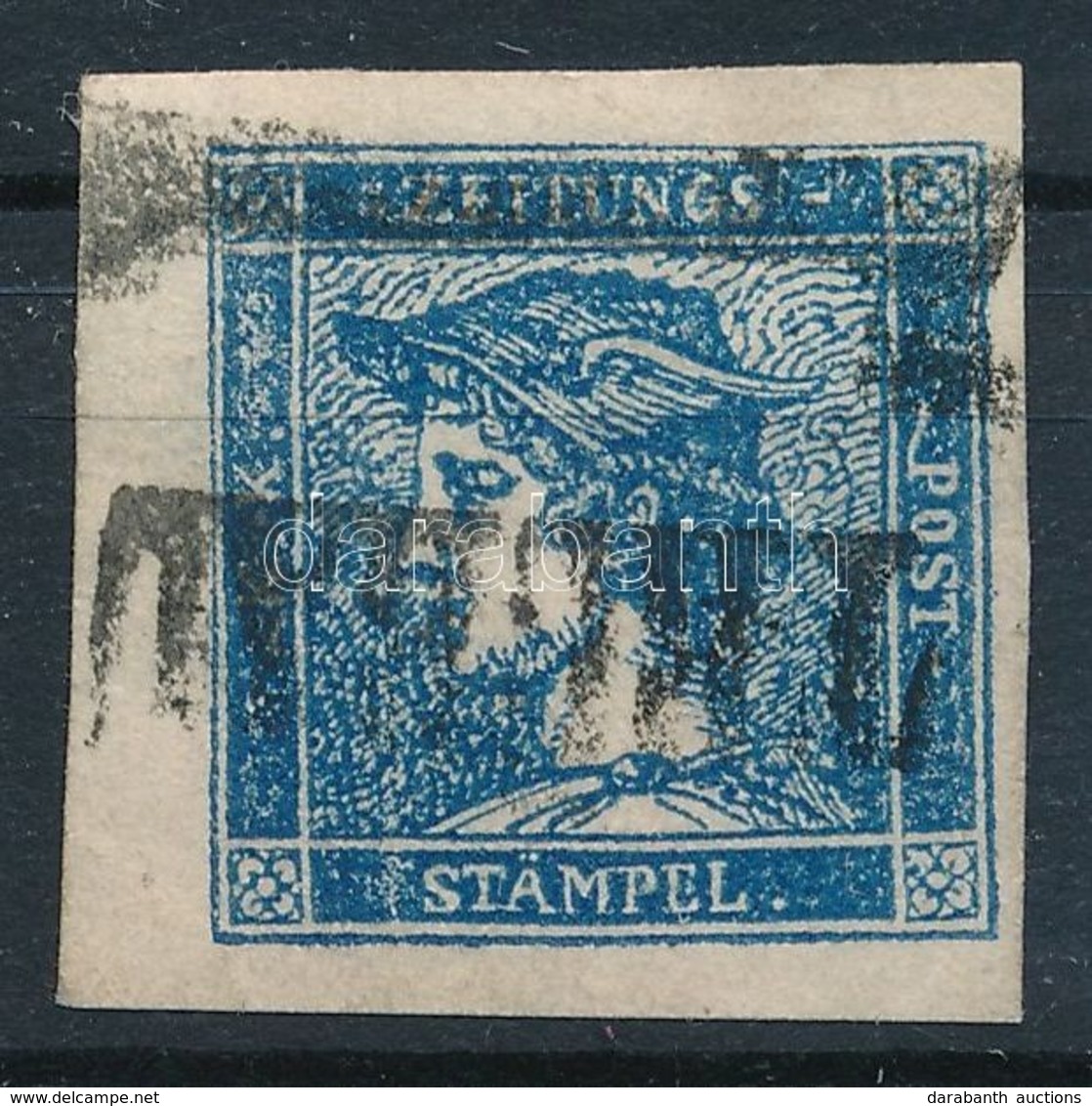 O 1851 Hírlapbélyeg ívszéllel IIIb Kék / Newspaper Stamp IIIb Blue, With Margin 'TYRNAU' Certificate: Ferchenbauer - Autres & Non Classés