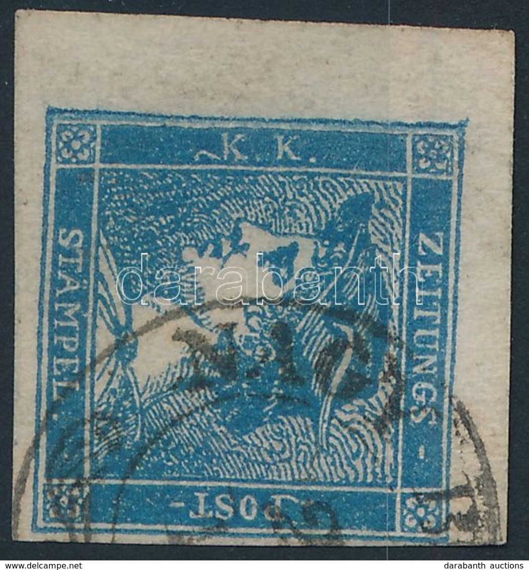 O 1851 Hírlapbélyeg III B. Típus Kék, 4,5 Mm ívszéllel / Newspaper Blue With 4,5 Mm Margin 'NAGY B...' Certificate: Stei - Sonstige & Ohne Zuordnung