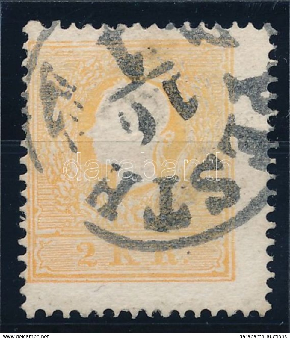 O 1858 2kr II Narancs, Extrém Elfogazással / Orange, With Shifted Perforation 'PESTH' Certificate: Strakosch - Sonstige & Ohne Zuordnung
