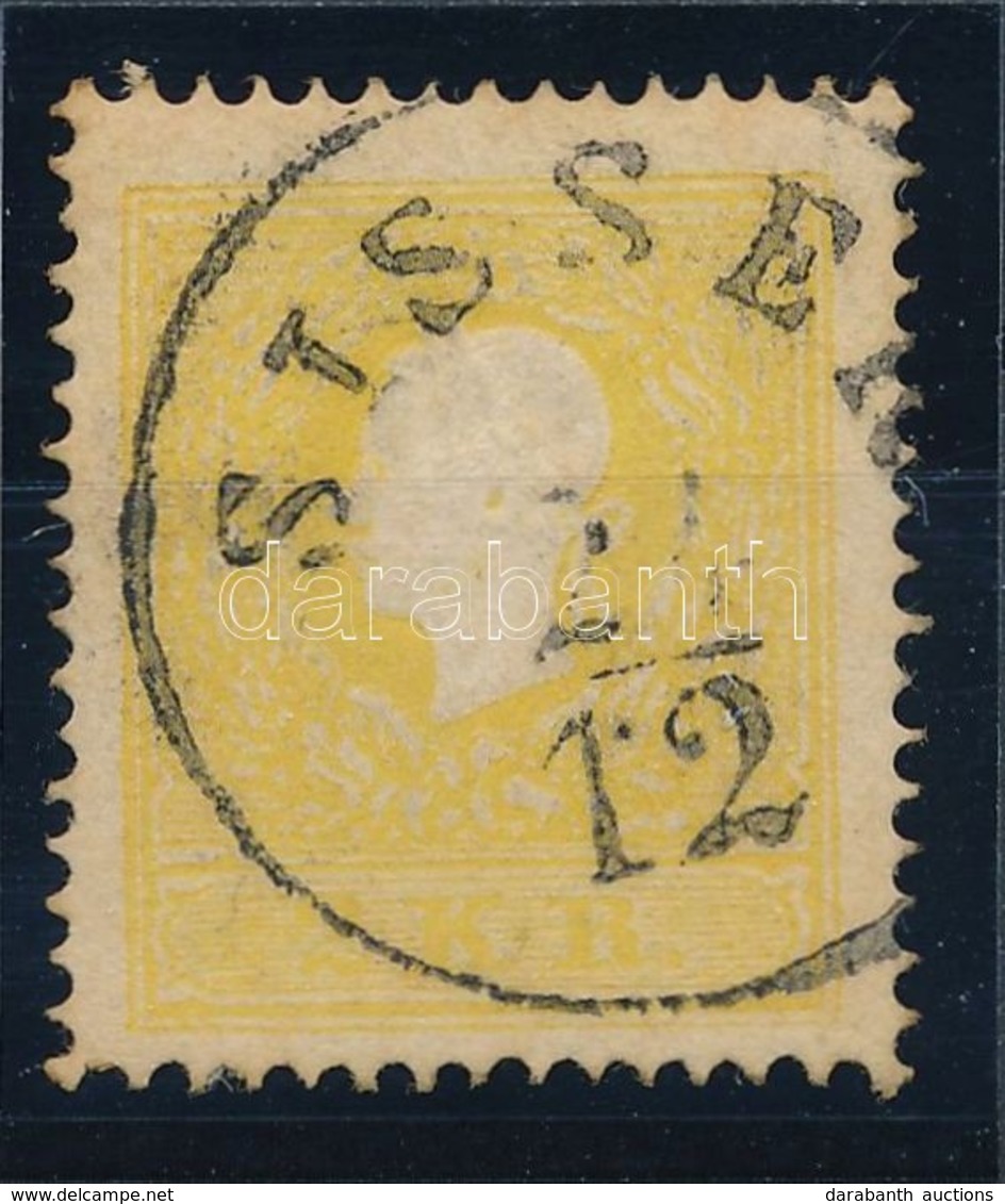 O 1858 2kr II Sárga, Túlfestékezett Centrált Nyomat, Karácsonyi Bélyegzéssel (12.24) / Yellow, Overinked Centered Print  - Autres & Non Classés