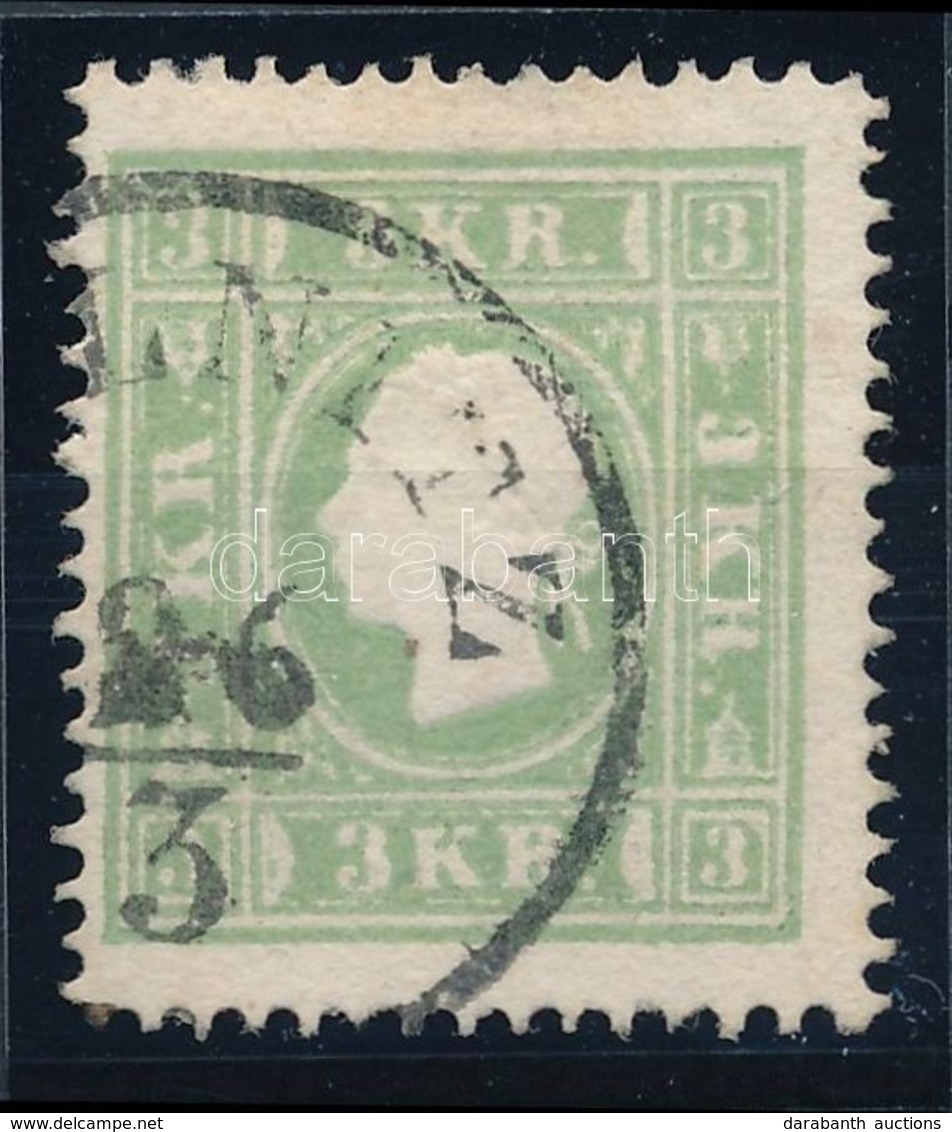 O 1858 3kr II Zöld / Green '(GÖL)LNITZ' Certificate: Strakosch - Autres & Non Classés