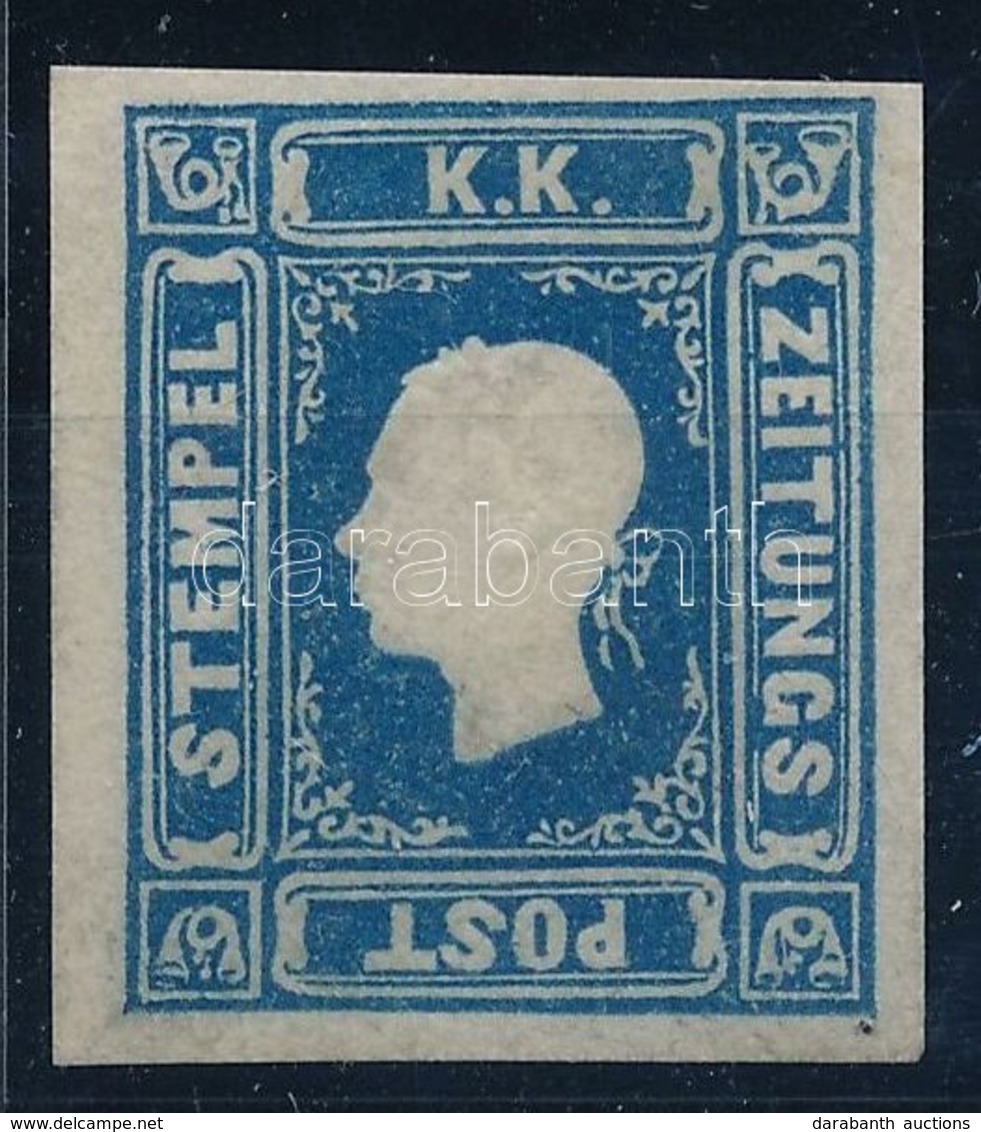 (*) 1858 Hírlapbélyeg Sötétkék I. Típus / Newspaper Stamp Dark Blue, Type I. Certificate: Strakosch - Sonstige & Ohne Zuordnung