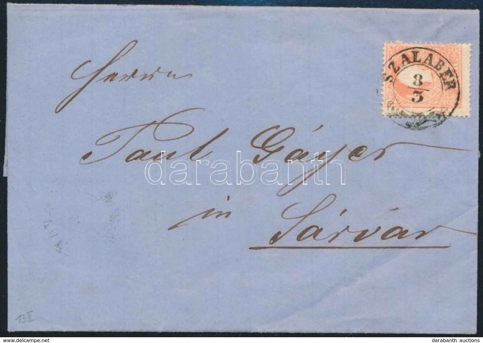 1858 5kr II Levélen / On Cover 'SZALABÉR' - Sárvár - Autres & Non Classés