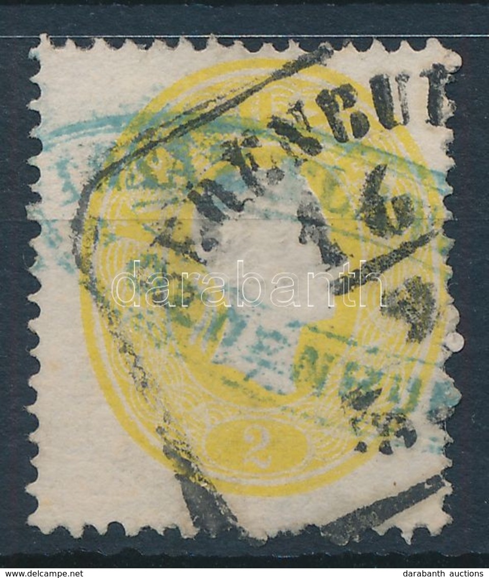 O 1861 2kr 'OEDENBUR(G)' + Kék Cégbélyegzéssel - Sonstige & Ohne Zuordnung