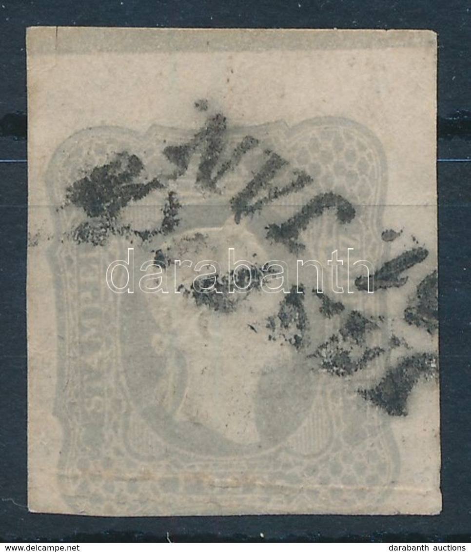 O 1861 Hírlapbélyeg Világosszürke, Felül Szegélyléclenyomattal / Newspaper Stamp Light Grey, Margin Piece. 'JASZKA' Cert - Other & Unclassified