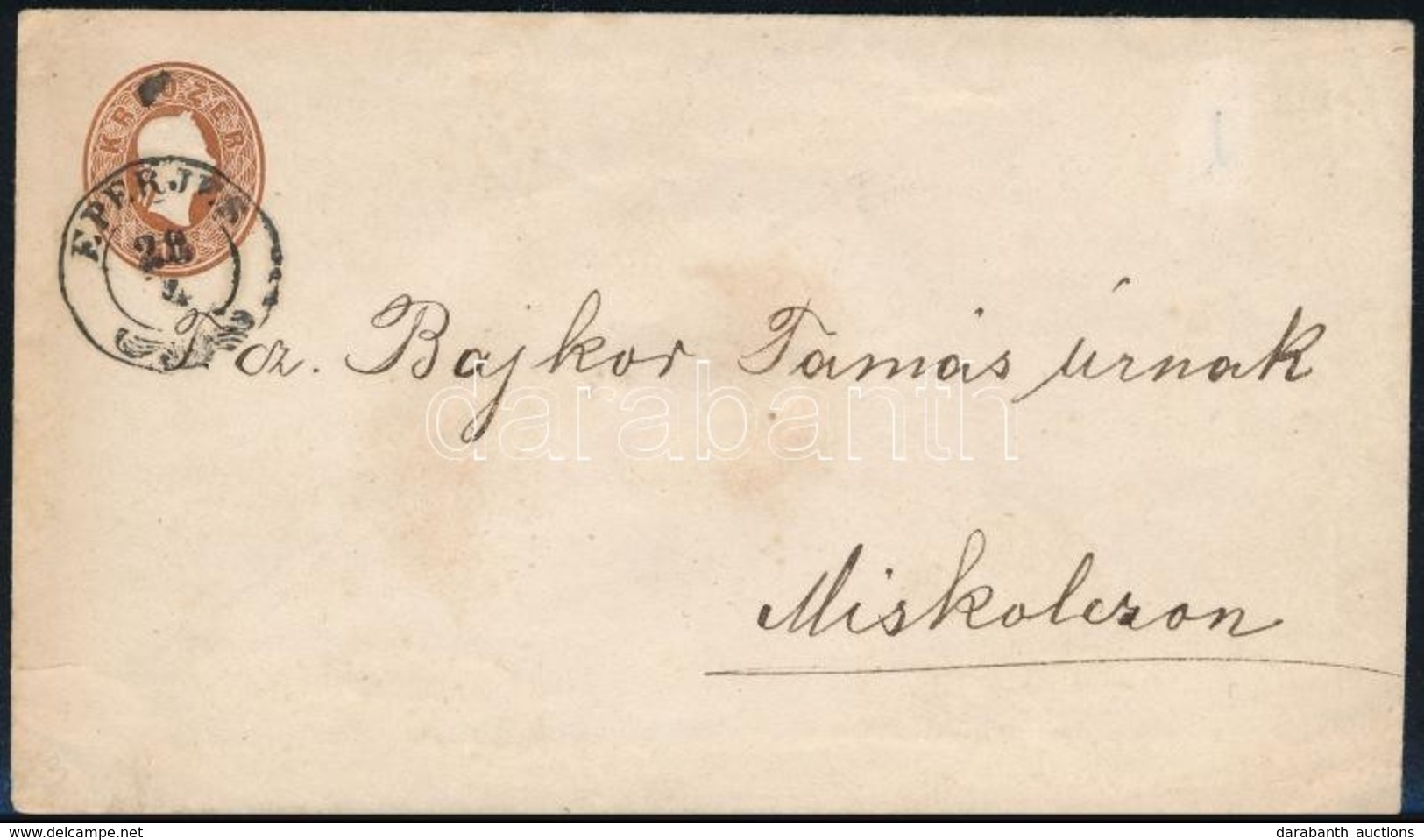 ~1861 10kr Díjjegyes Levél / PS-cover 'EPERJES' - Miskolcz - Sonstige & Ohne Zuordnung