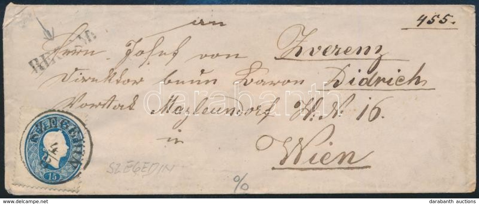 ~1861 15kr + 10kr Ajánlott Levélen / On Registered Cover 'SZEGEDIN' - Wien - Other & Unclassified