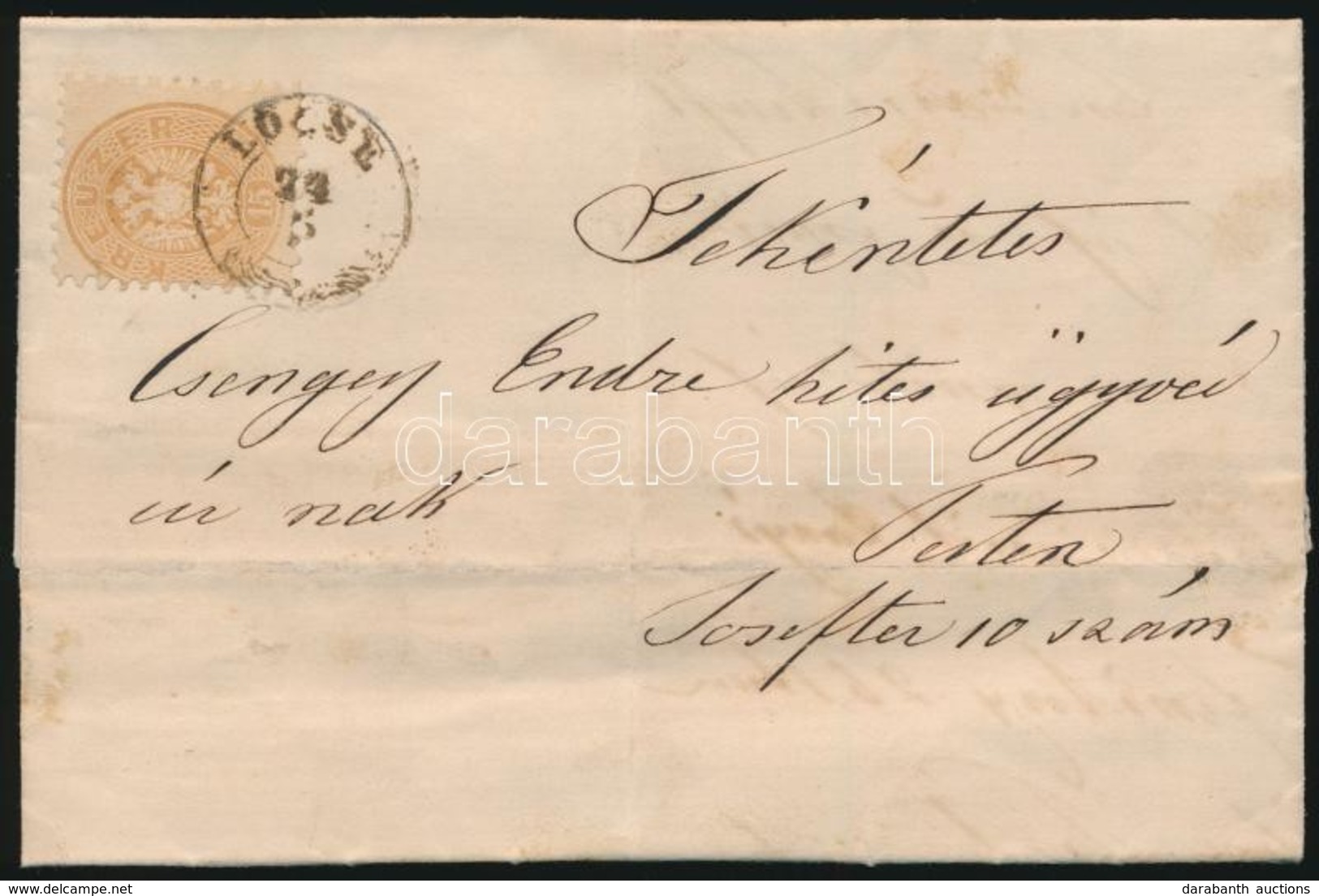 ~1865 15kr Levélen / On Cover 'LŐCSE' - 'PEST' - Sonstige & Ohne Zuordnung