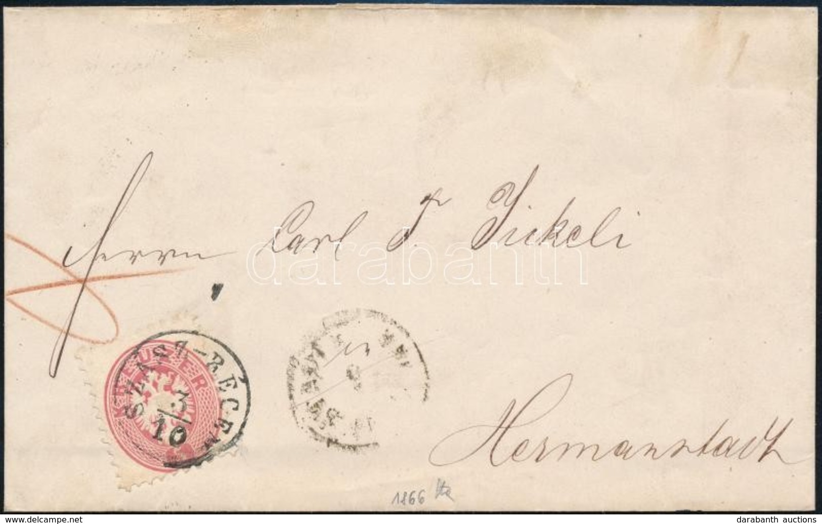 1866 5kr Levélen / On Cover 'SZÁSZ-RÉGEN' - Hermannstadt - Autres & Non Classés