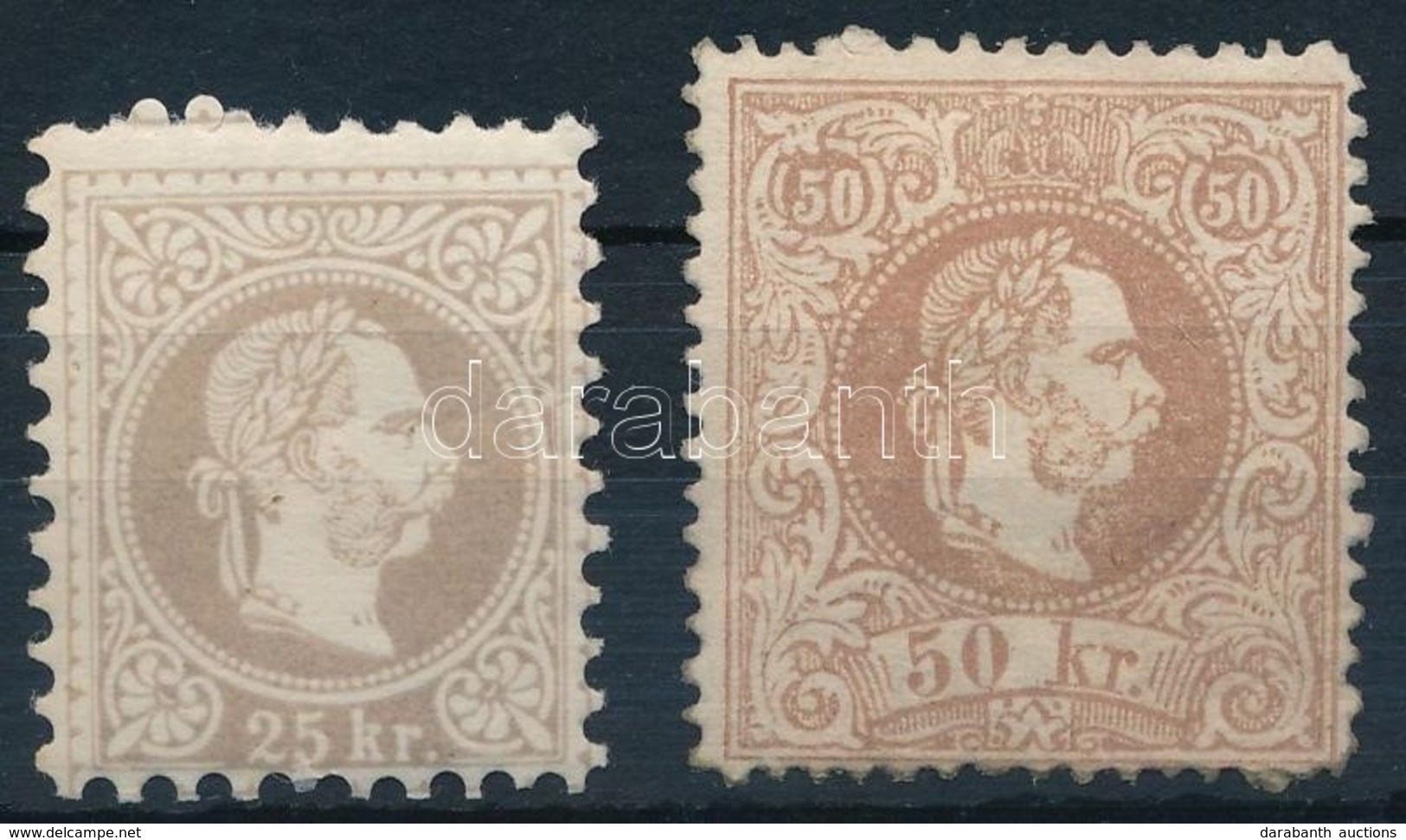 ** * 1867 25kr Postatiszta / MNH + 50kr Falcos / Hinged - Sonstige & Ohne Zuordnung