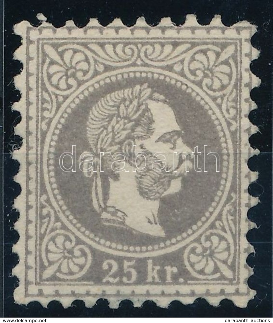 (*) 1867 25kr Sötétlila, Gumi Nélkül / Dark Purple, Without Gum. Certificate: Steiner - Sonstige & Ohne Zuordnung