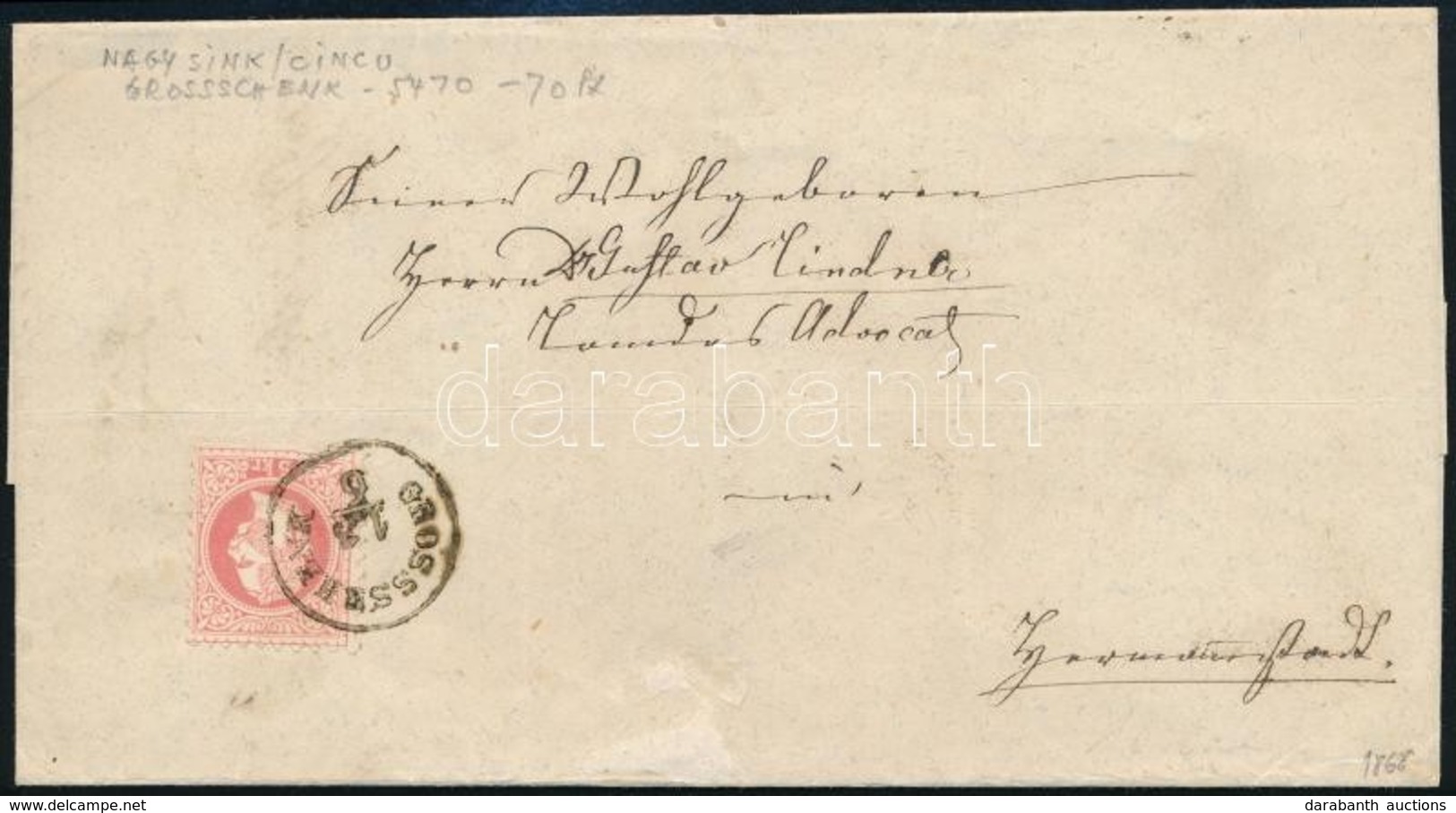 1868 5kr Levélen / On Cover 'GROSSSCHENK' - Sonstige & Ohne Zuordnung