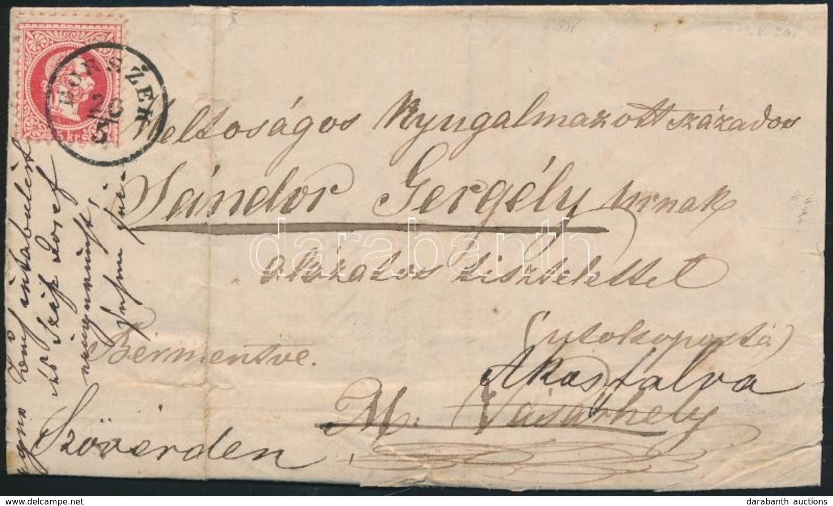 1869 5kr Levélen / On Cover 'BORSZÉK' - 'MAROS-VÁSÁRHELY', Továbbküldve - Autres & Non Classés