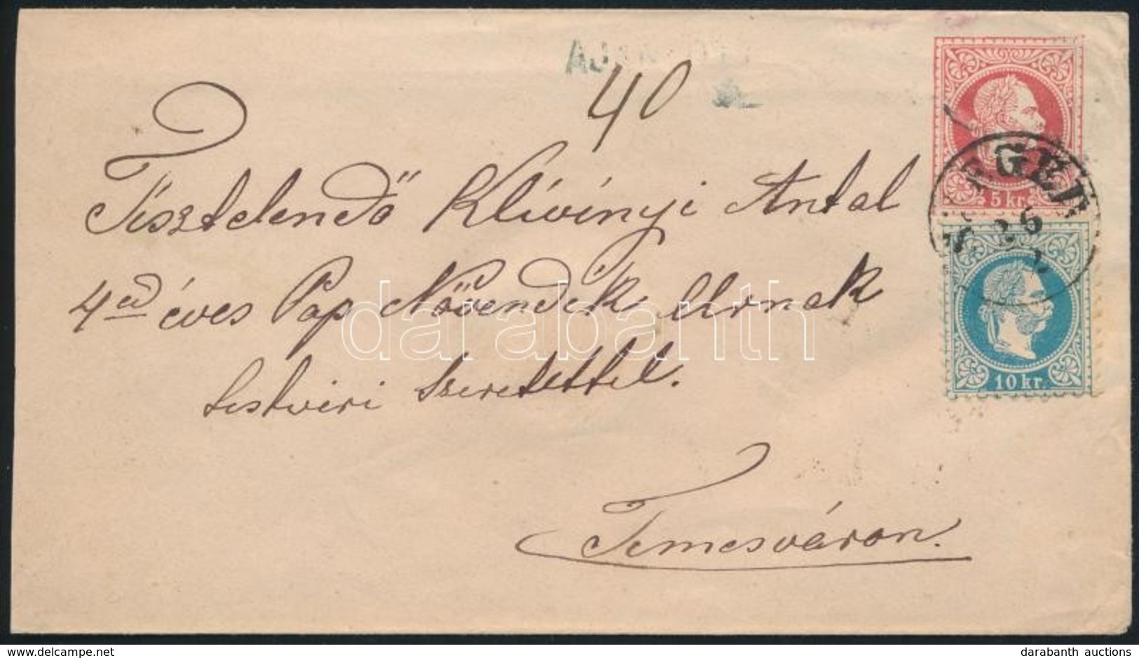 1869 5kr Díjjegyes Ajánlott Levél 10kr Díjkiegészítéssel / Registered PS-cover With 10kr Additional Franking 'SZEGED' -  - Sonstige & Ohne Zuordnung