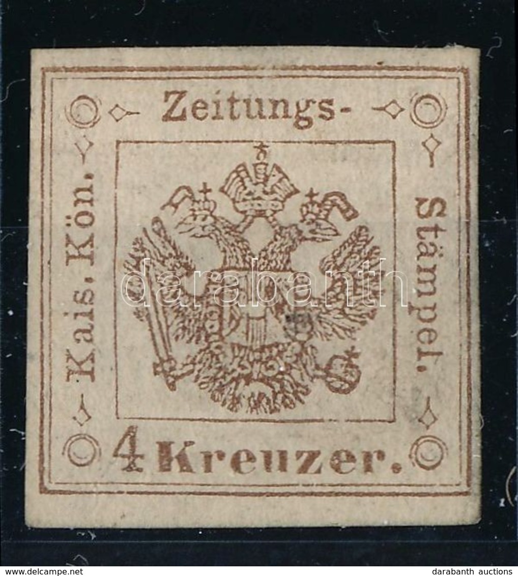 * 1858 Hírlapilleték 4kr Waisenhaus újnyomata 1873 / Newspaper Duty Stamp 4kr Waisenhaus Reprint. Certificate: Strakosch - Otros & Sin Clasificación