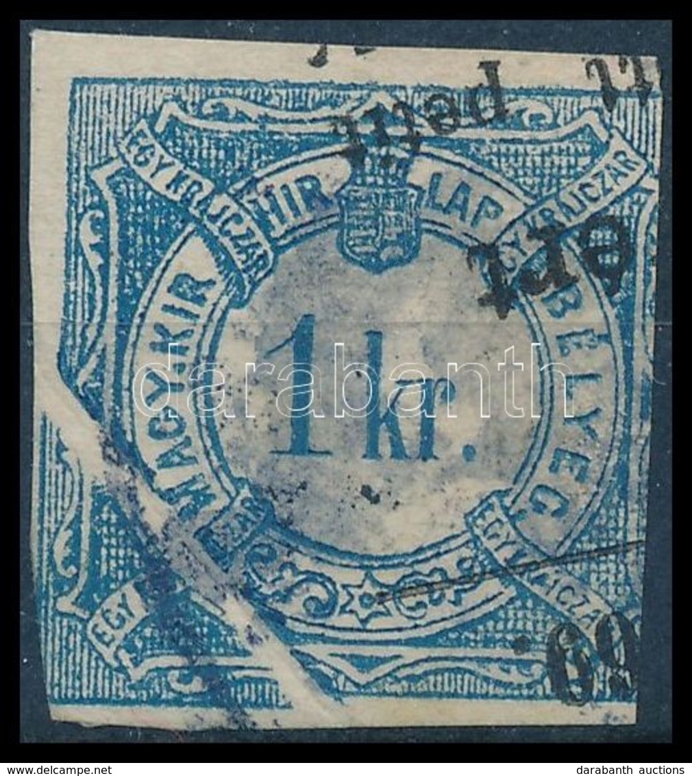 O 1868 Hírlapilleték Bélyeg Látványos Papírránccal / Newspaper Duty Stamp With Paper Crease - Sonstige & Ohne Zuordnung